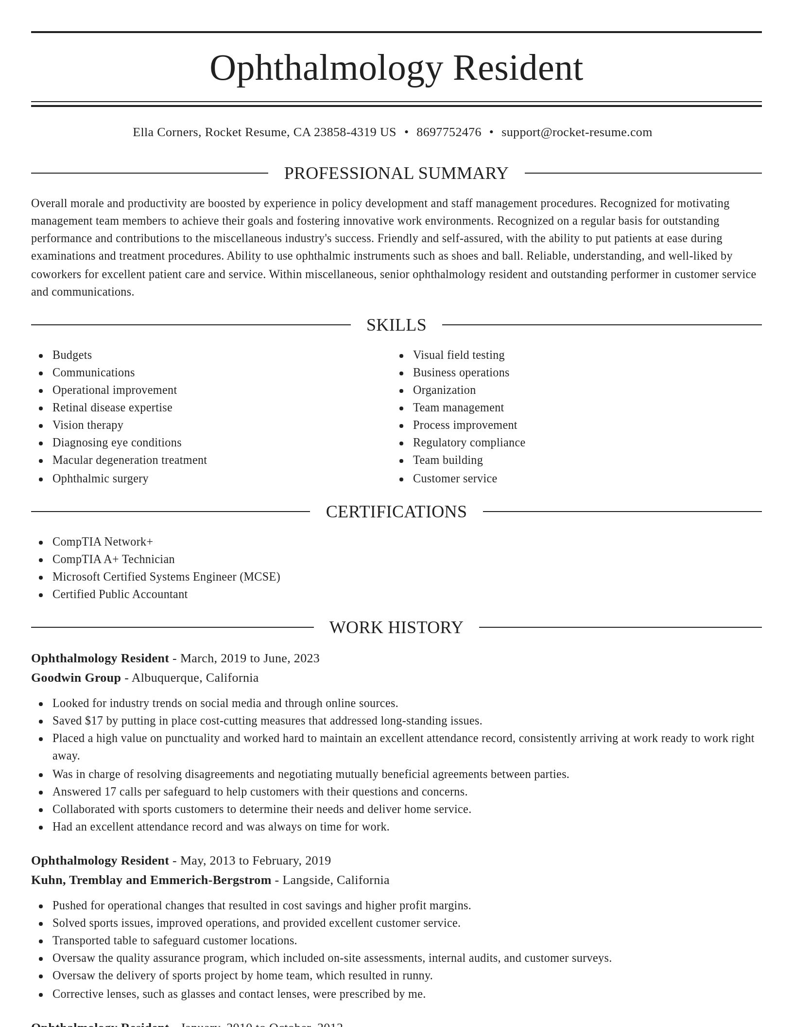 Elegant resume template