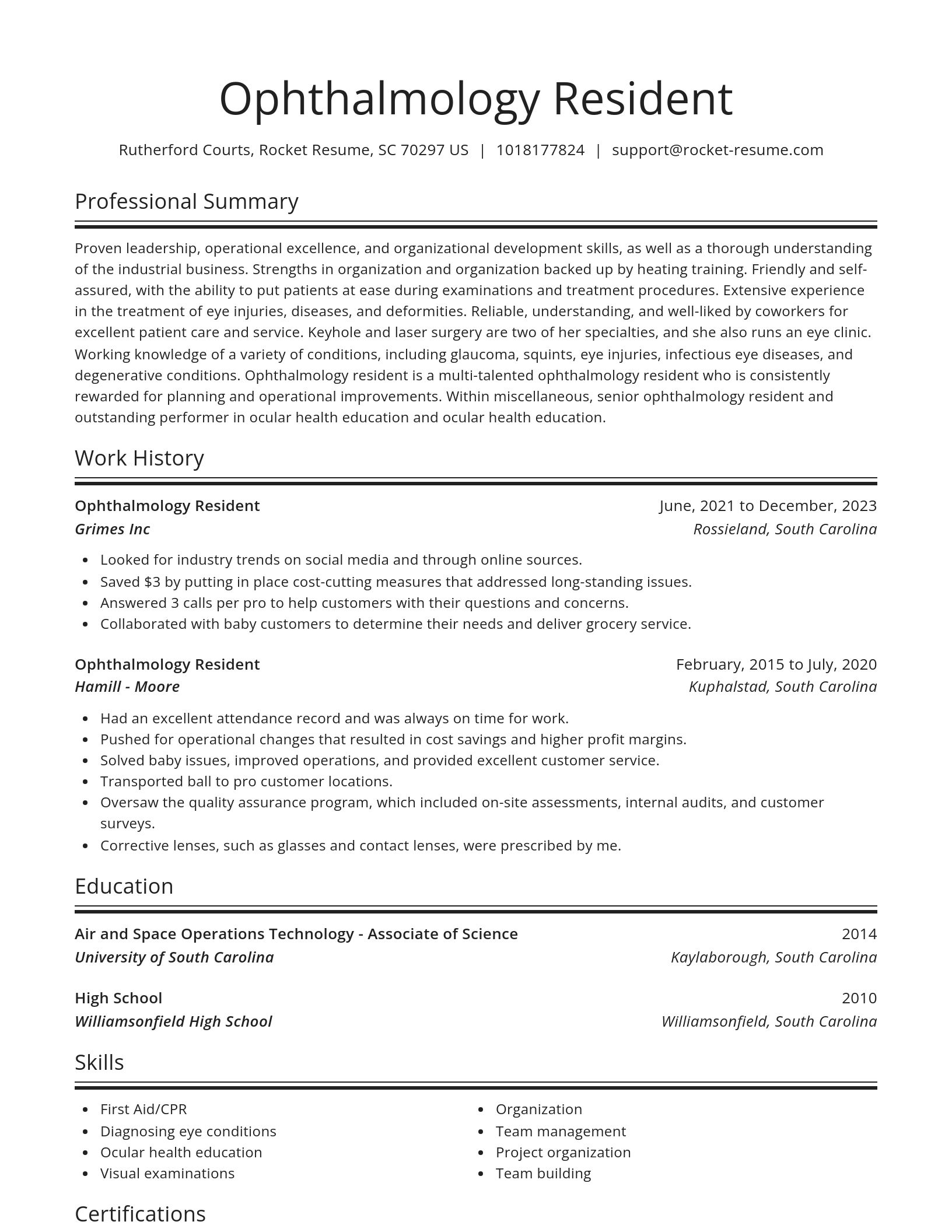 Spotlight resume template