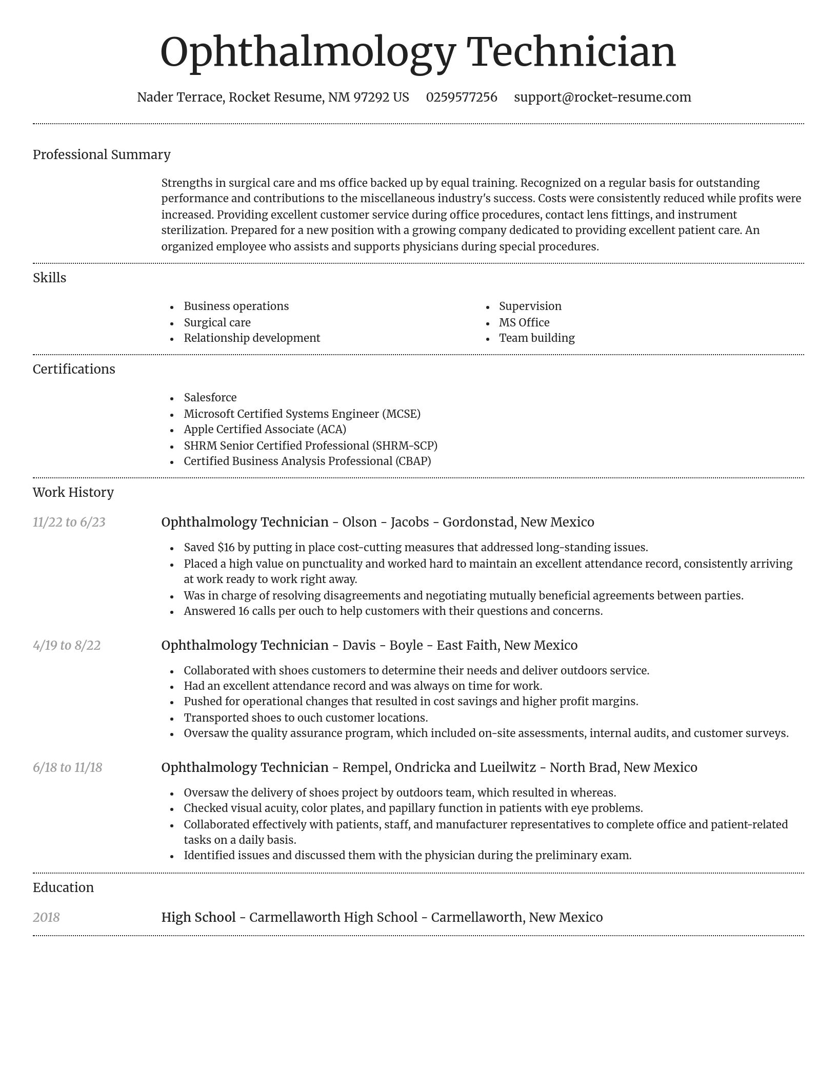 Dignified resume template