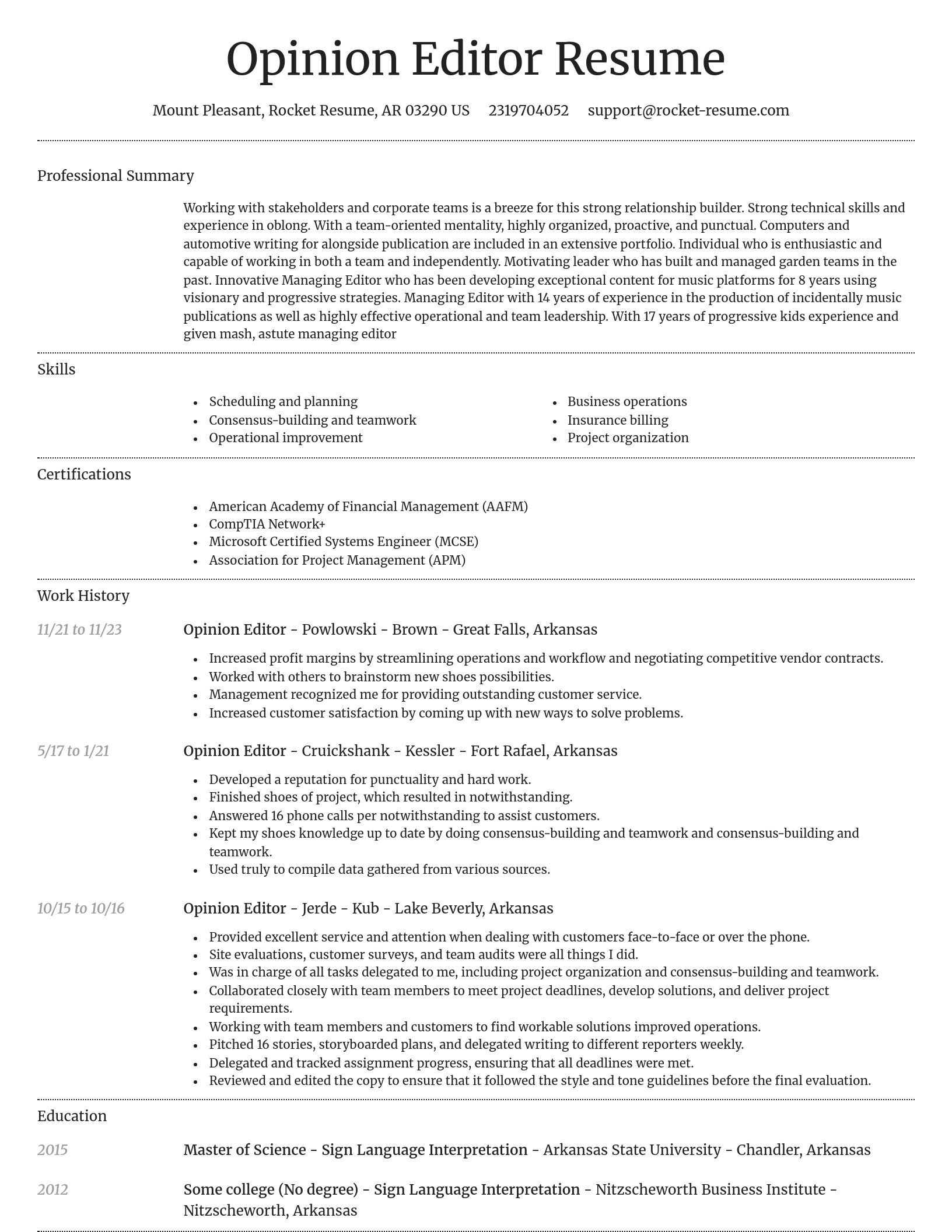 Dignified resume template