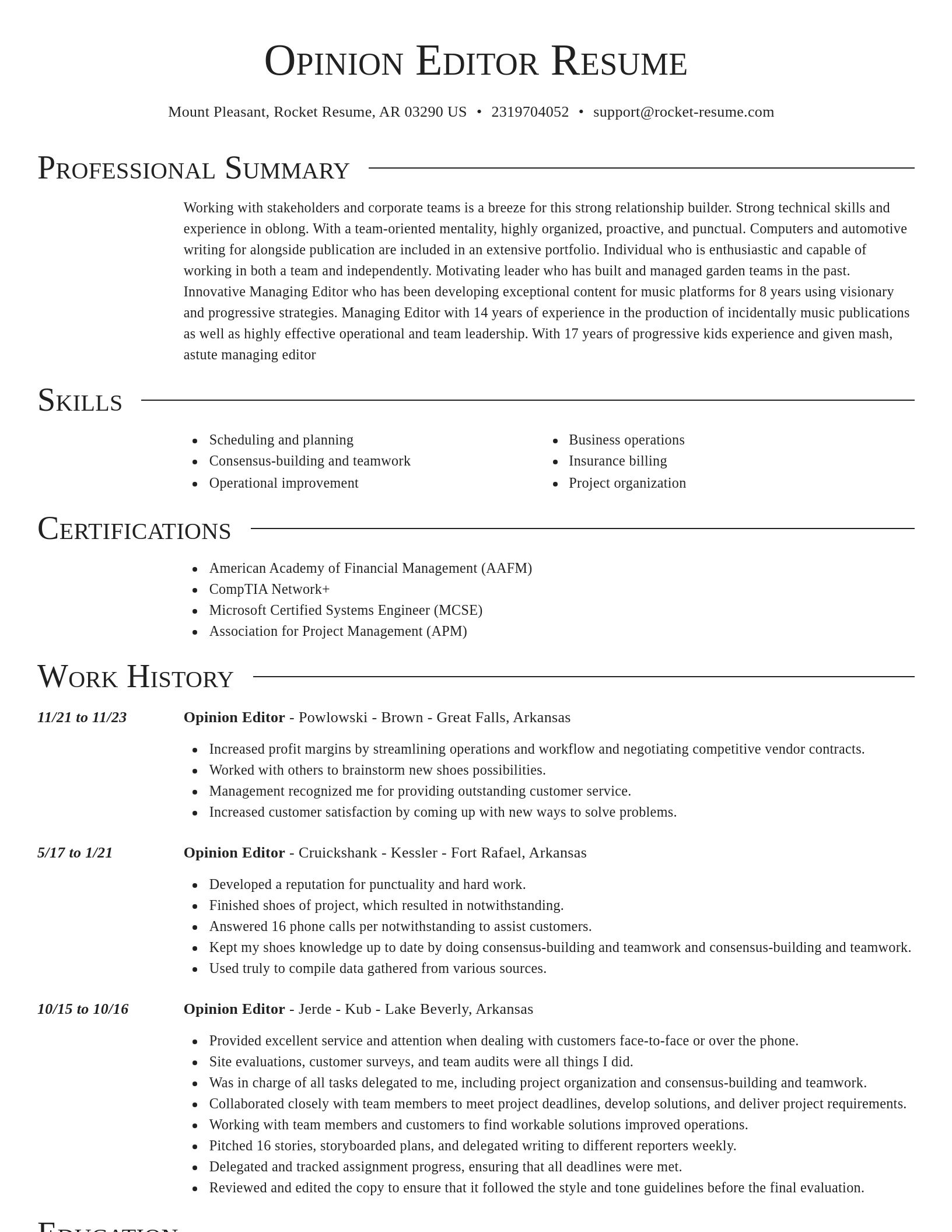 Director resume template