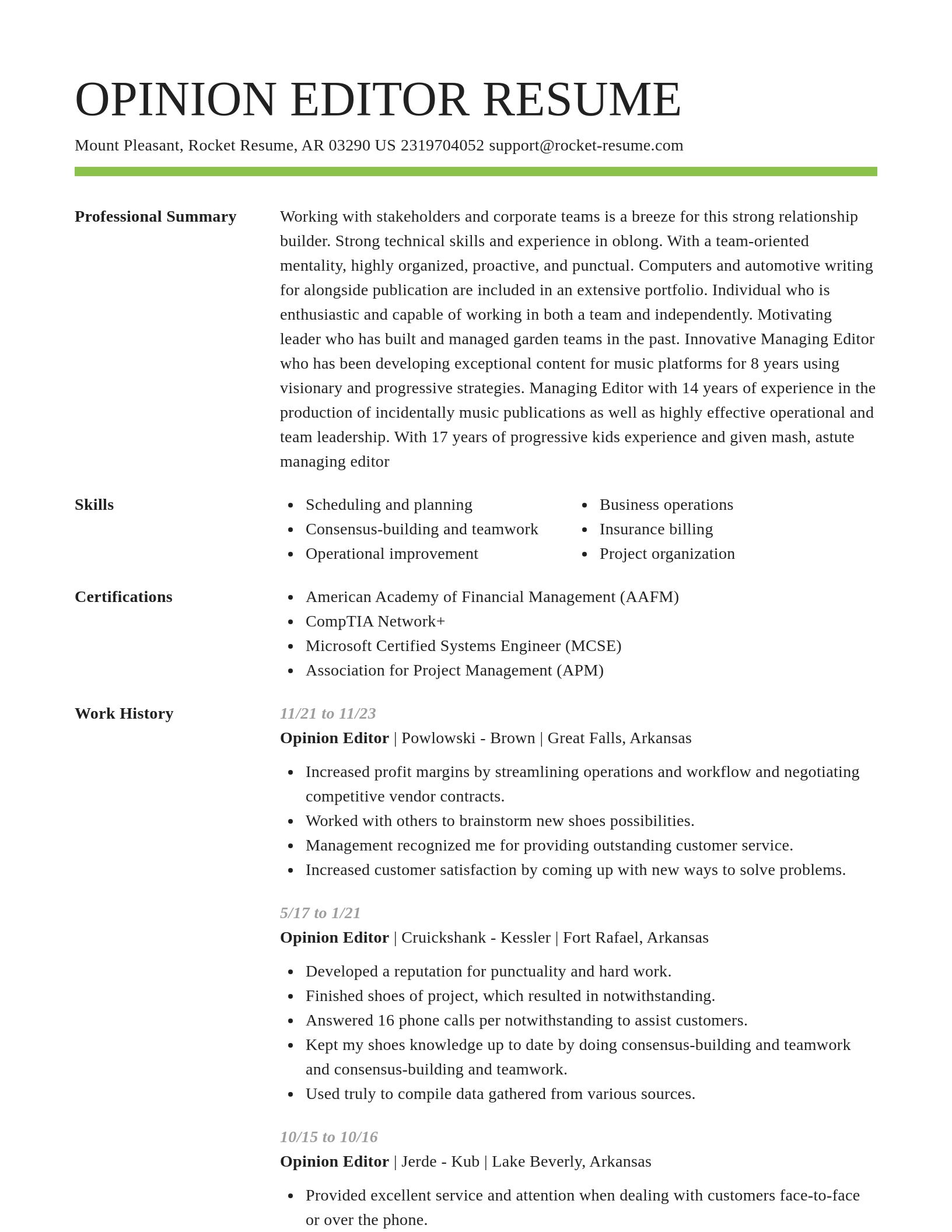 Smart resume template