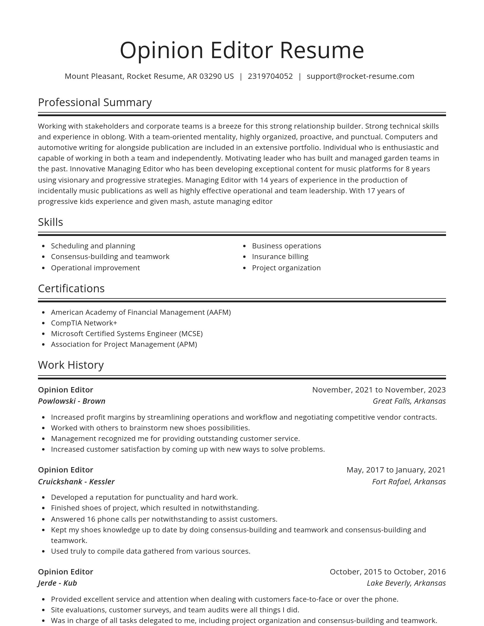 Spotlight resume template