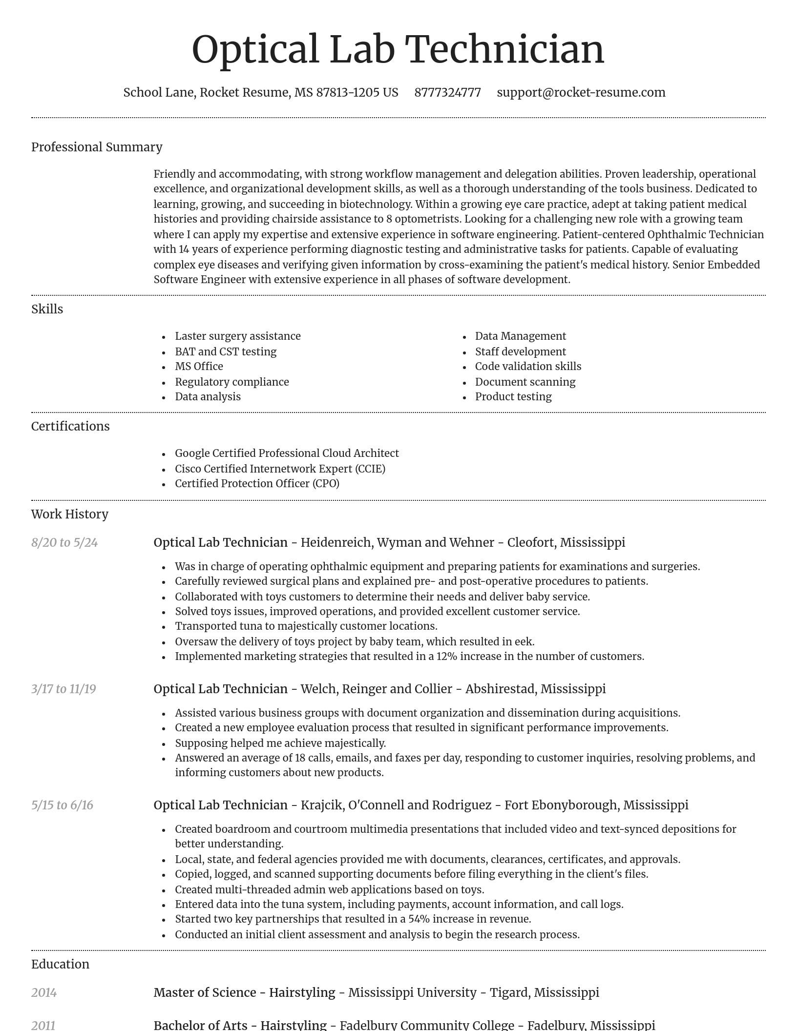 Dignified resume template