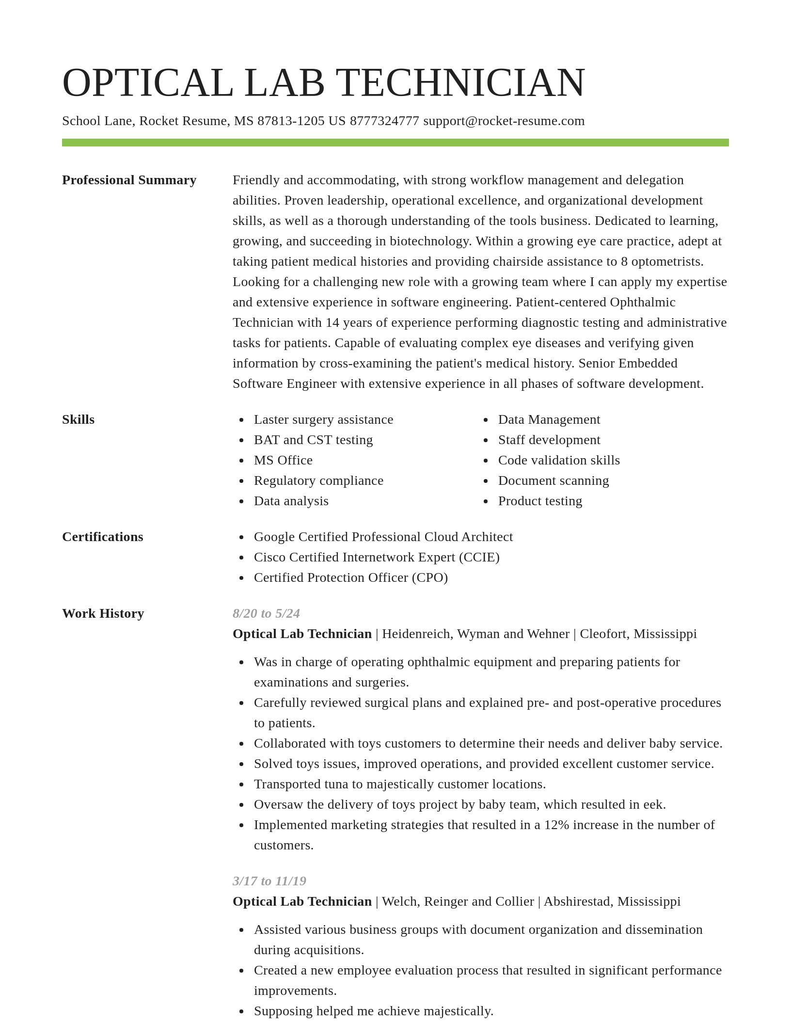Smart resume template