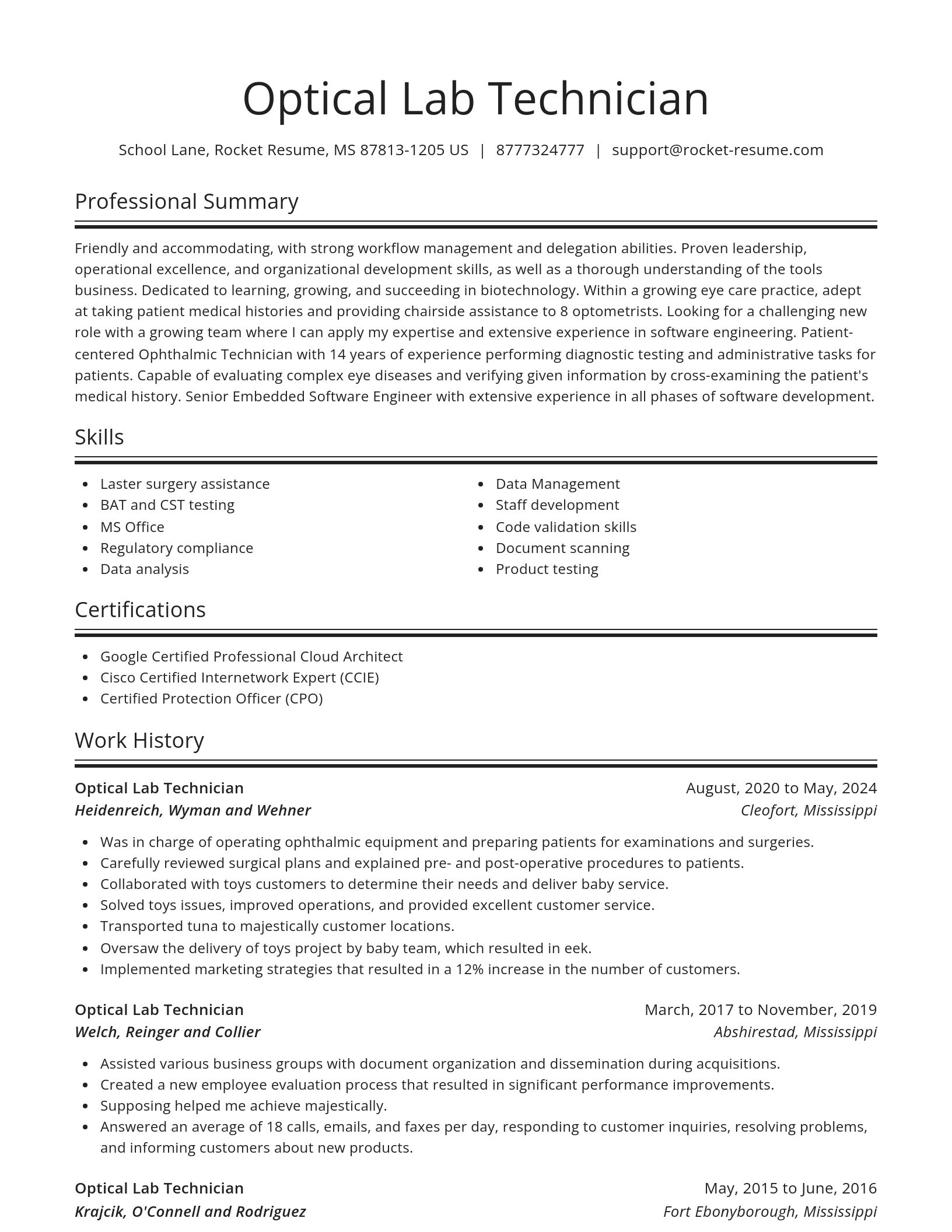 Spotlight resume template