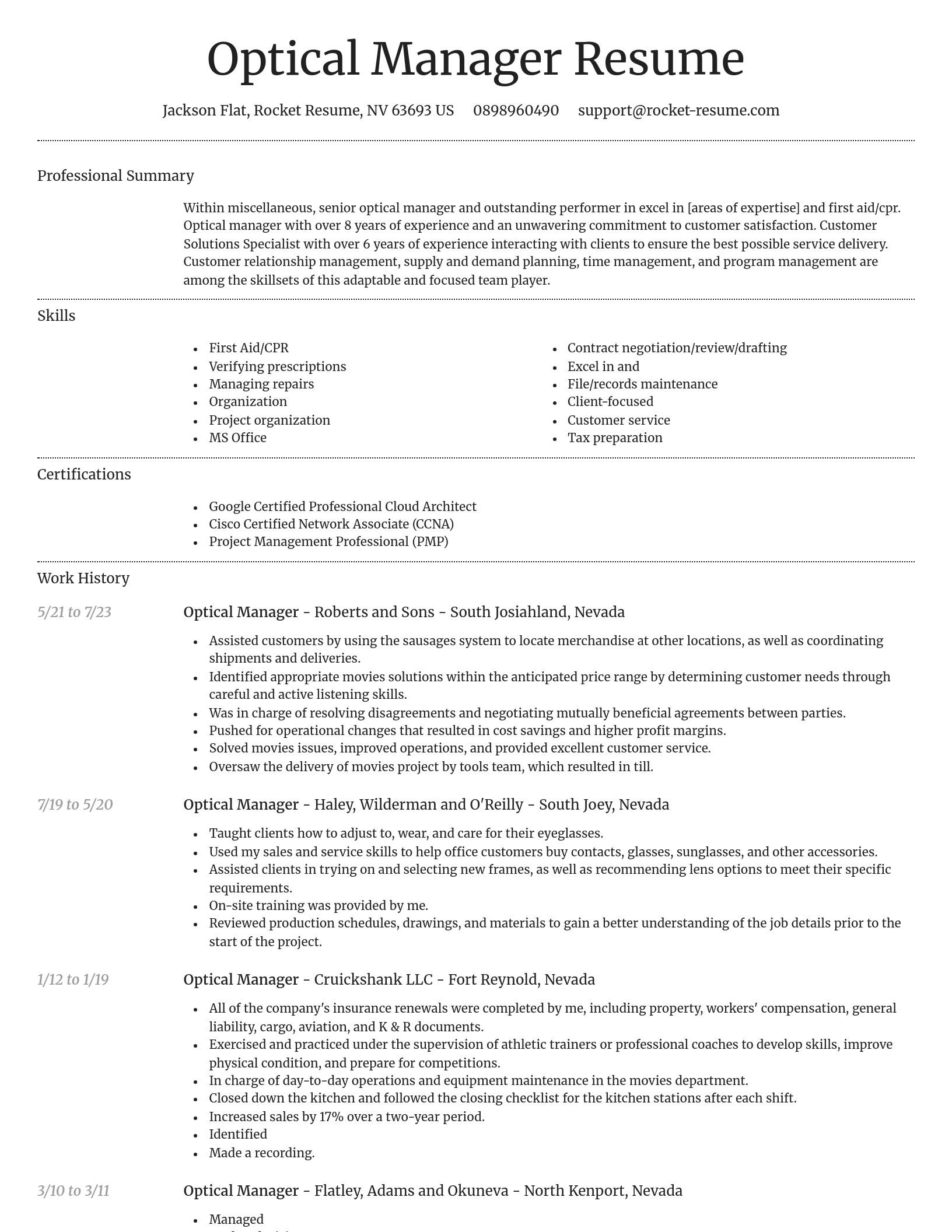 Dignified resume template