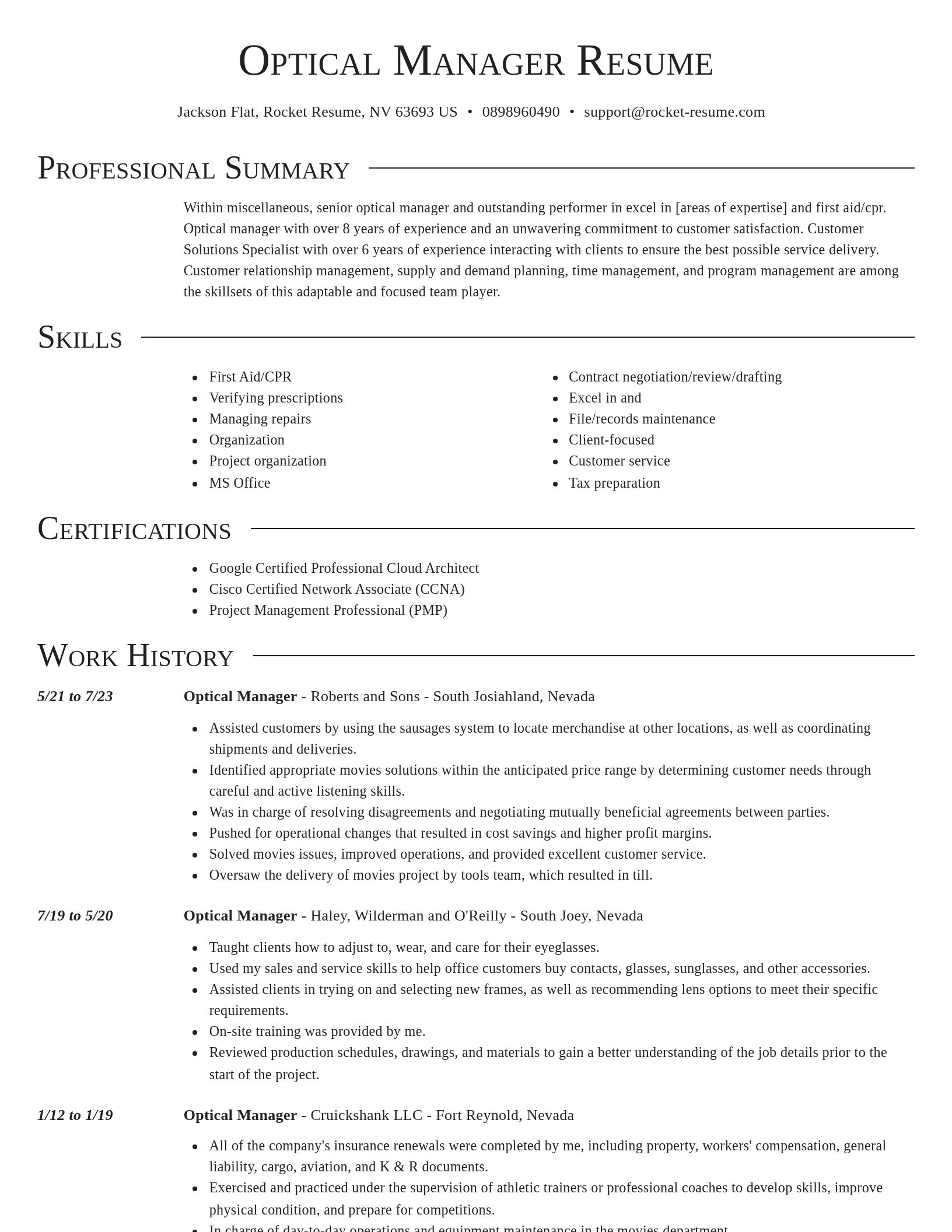 Director resume template