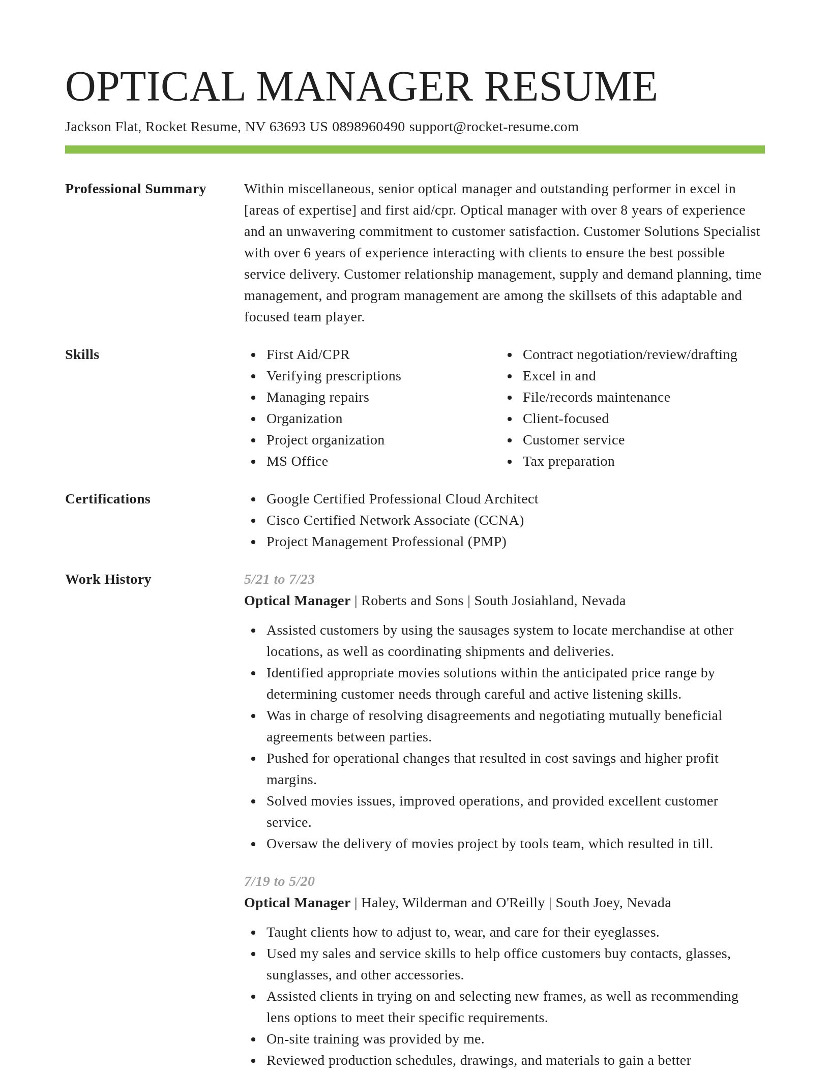 Smart resume template