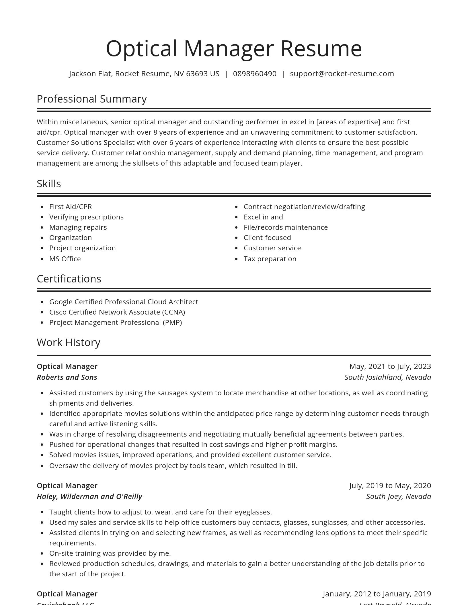 Spotlight resume template