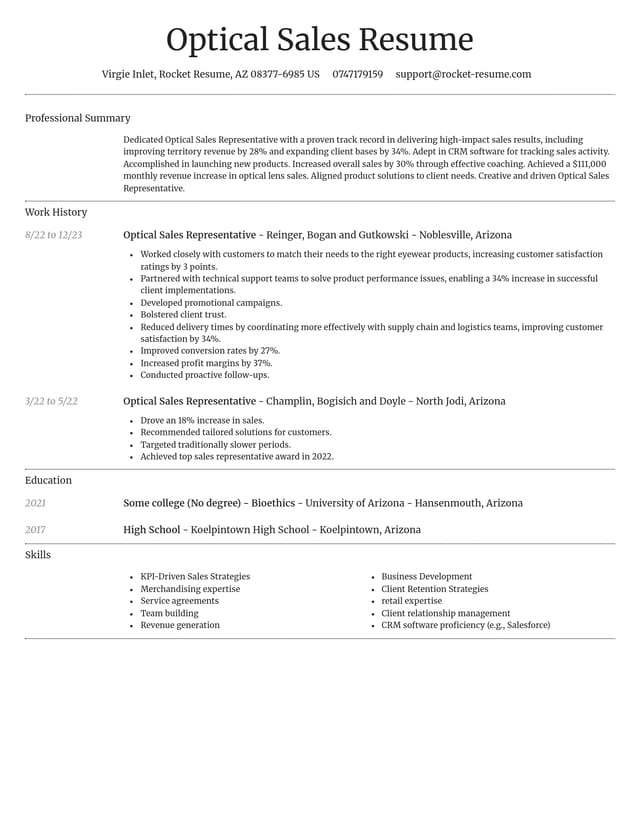 Dignified resume template