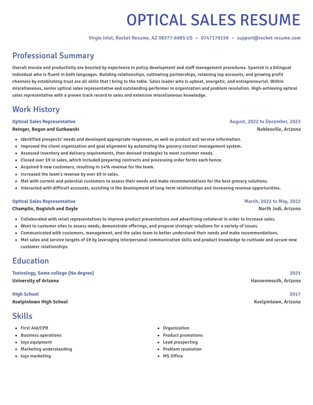 Novel resume template