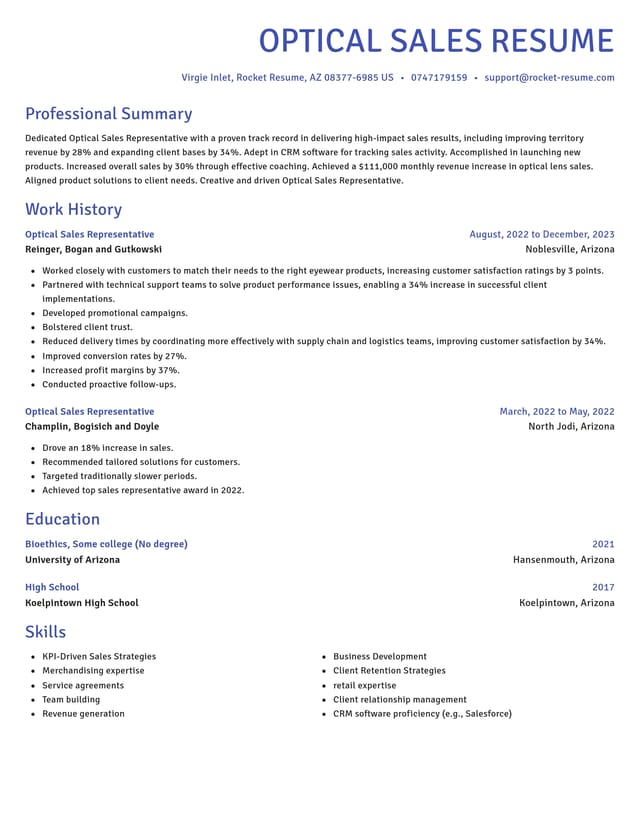 Novel resume template