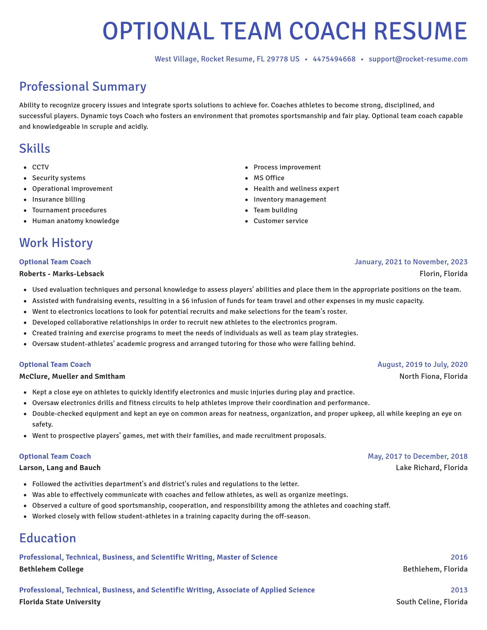 Novel resume template