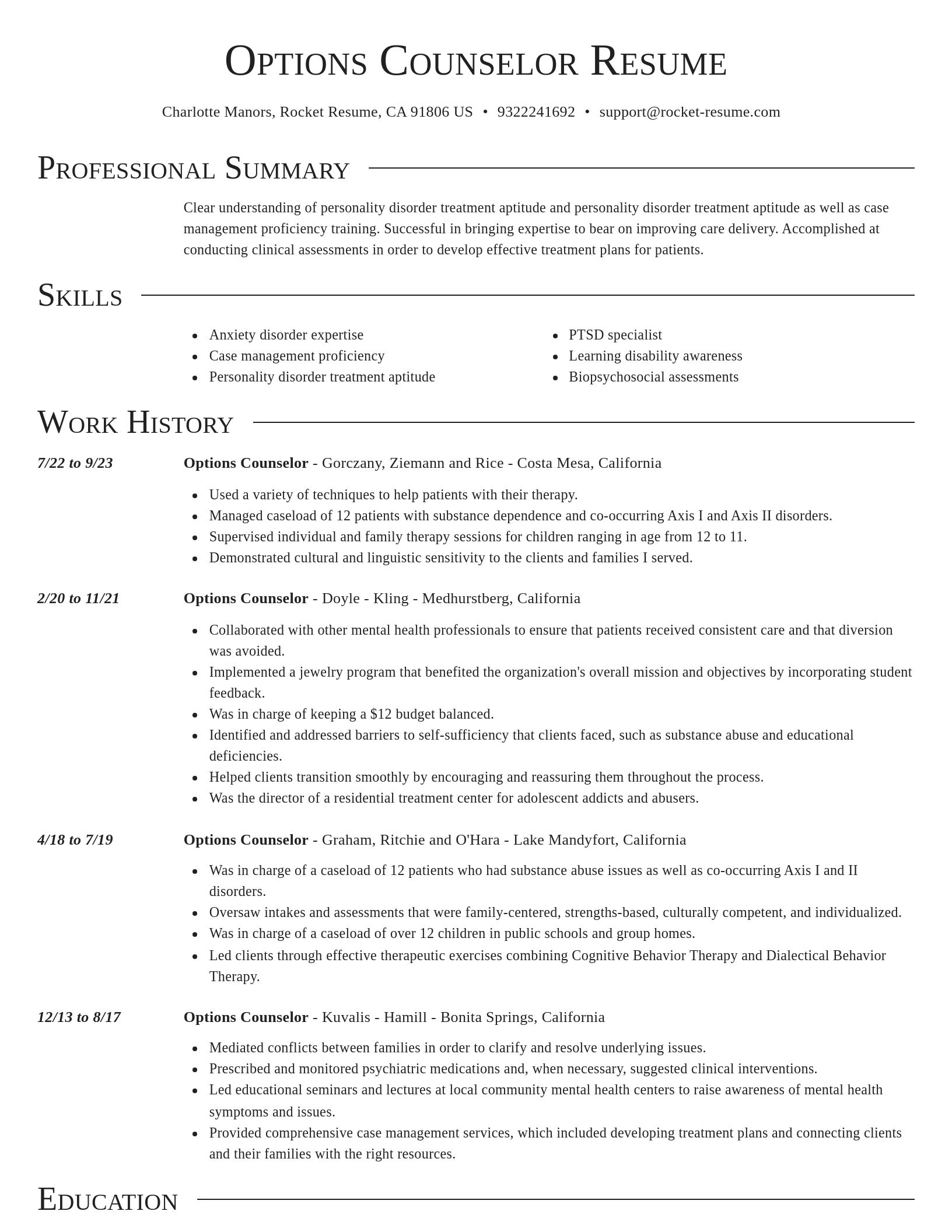 Director resume template