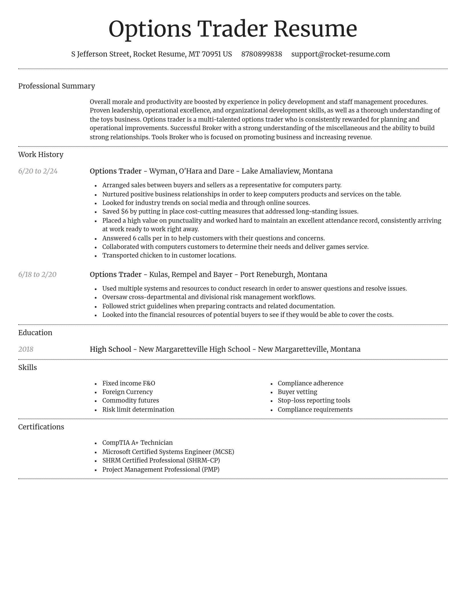 Dignified resume template
