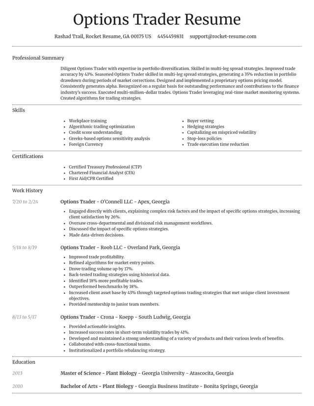 Dignified resume template