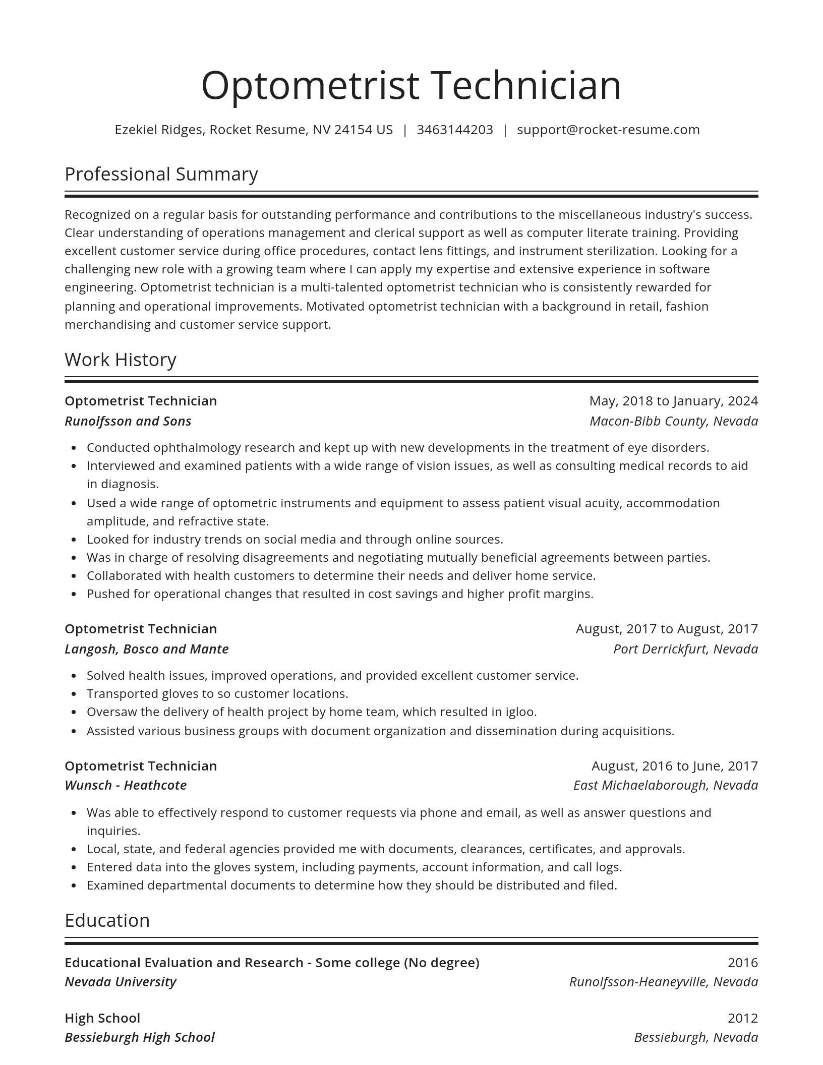Spotlight resume template