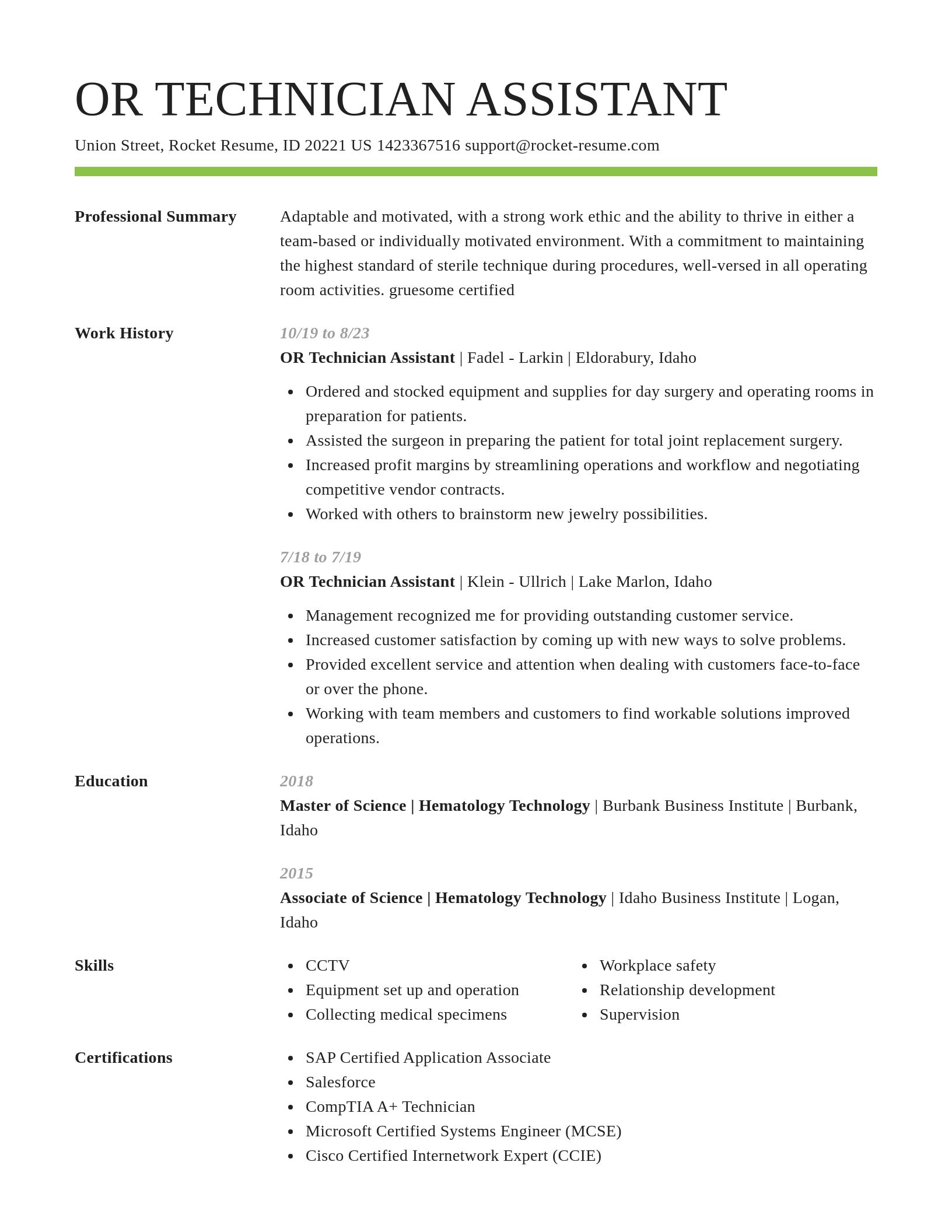 Smart resume template