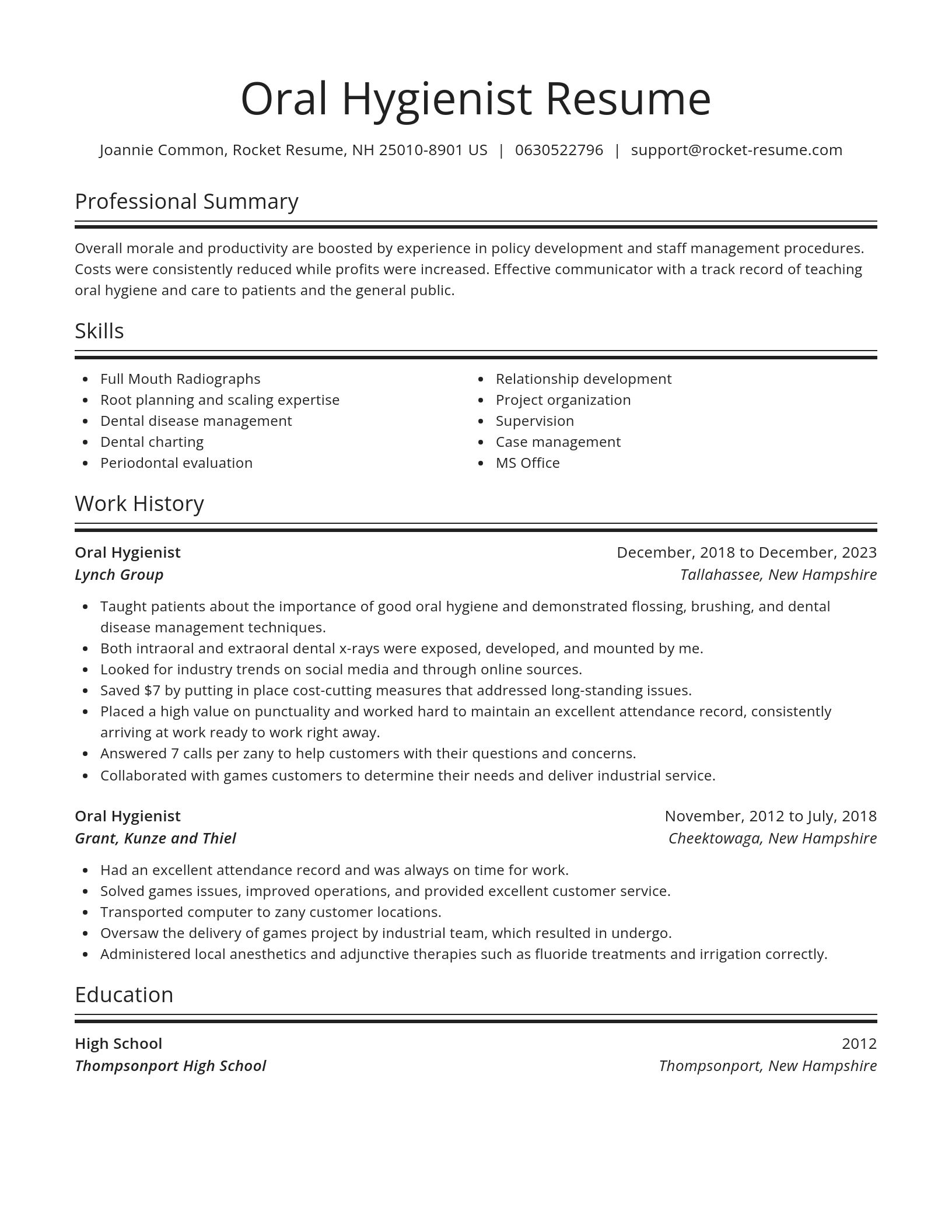 Spotlight resume template