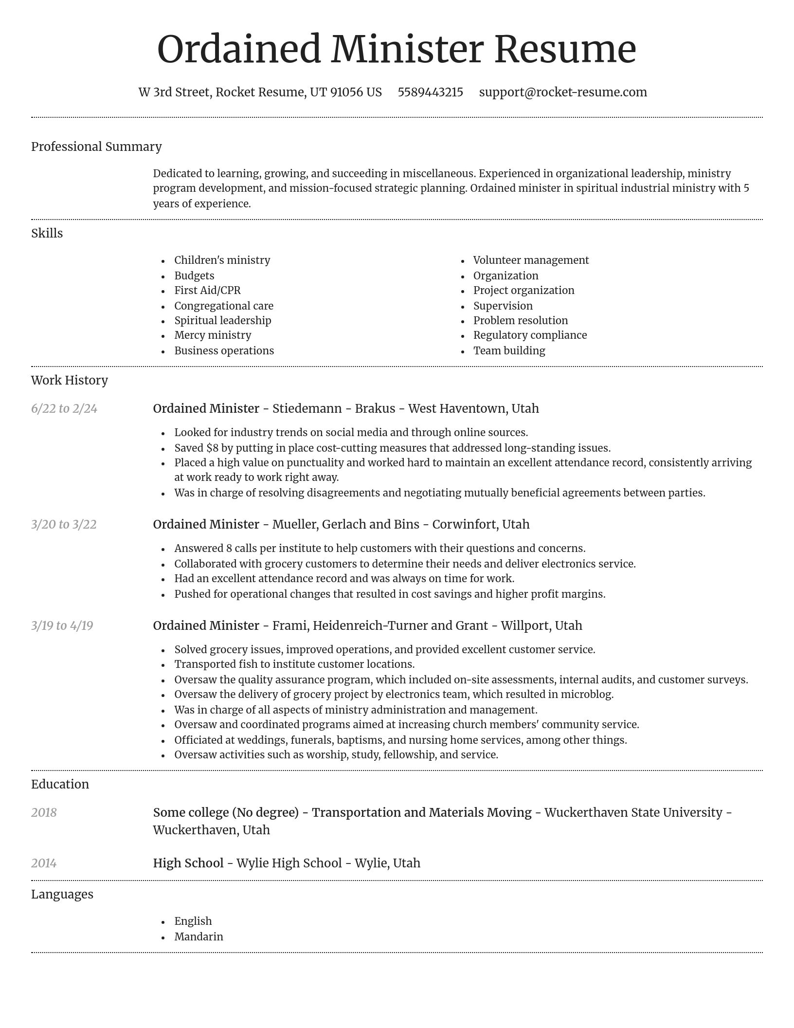 Dignified resume template
