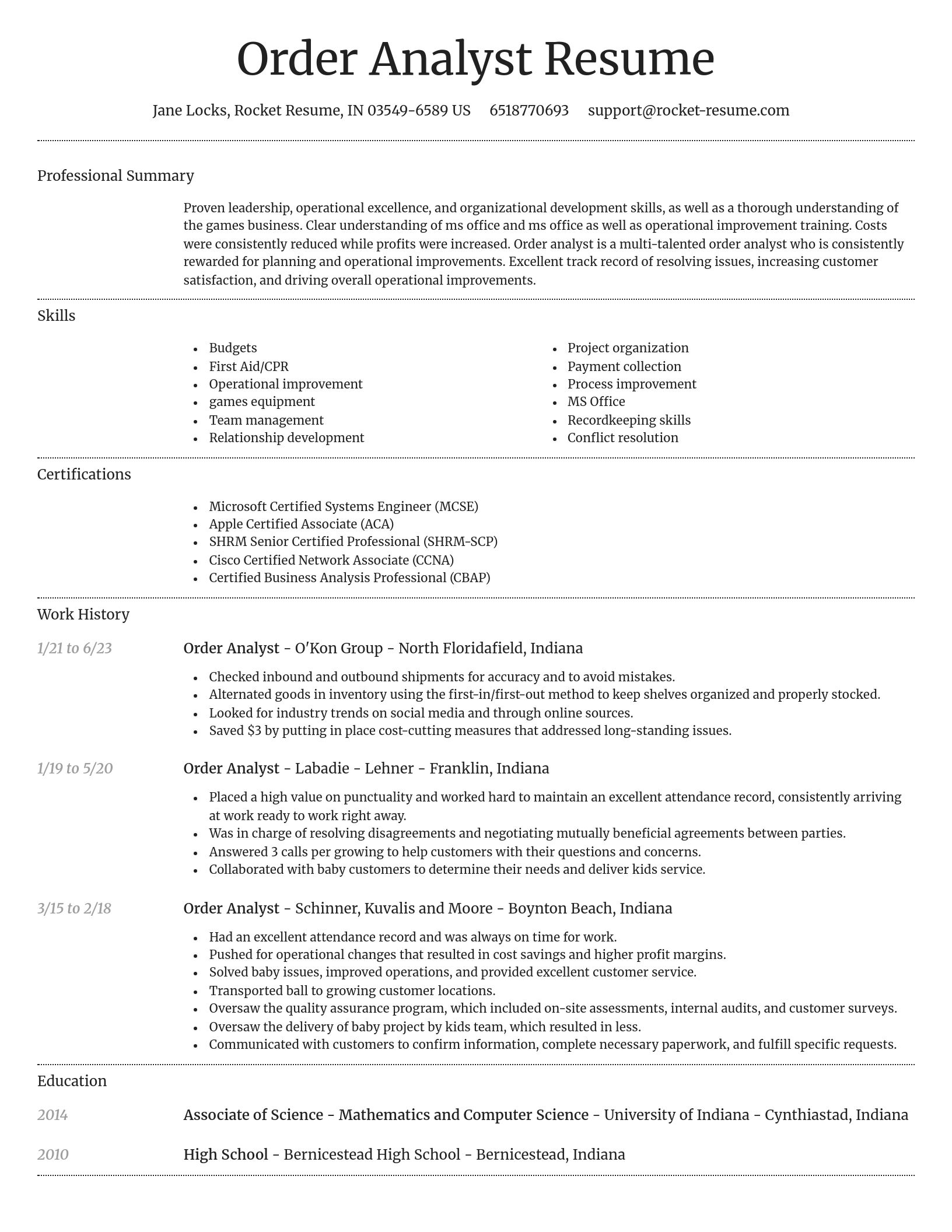 Dignified resume template