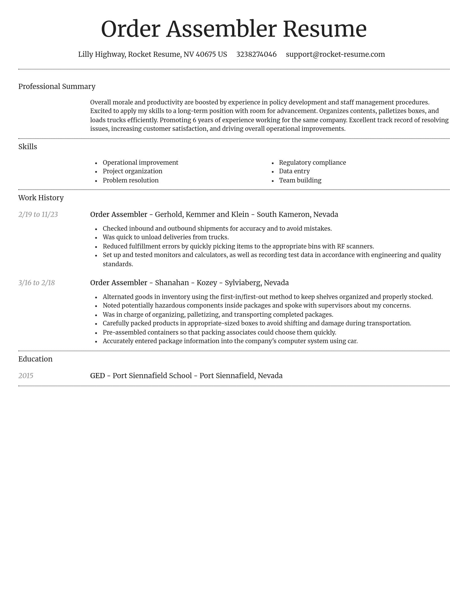 Dignified resume template