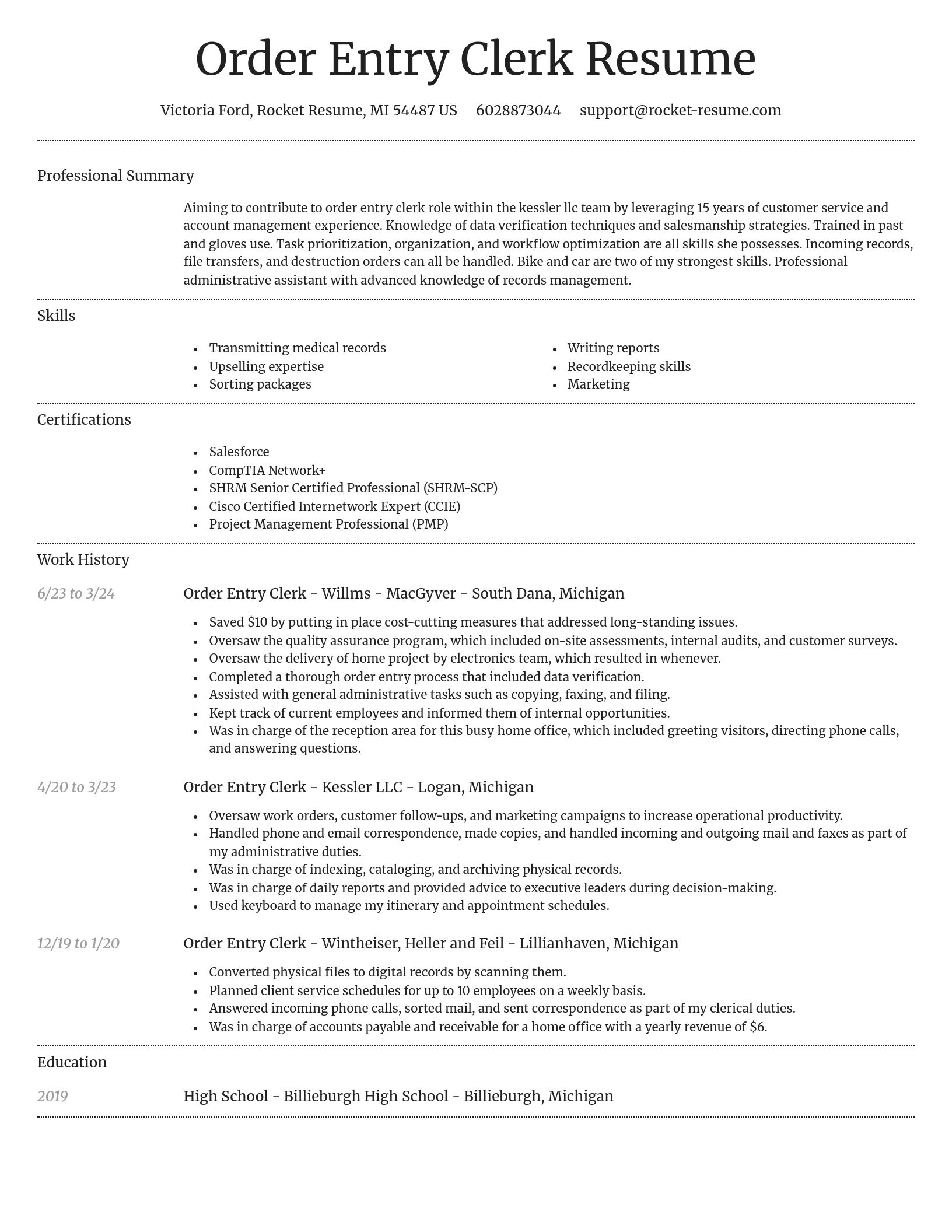 Dignified resume template