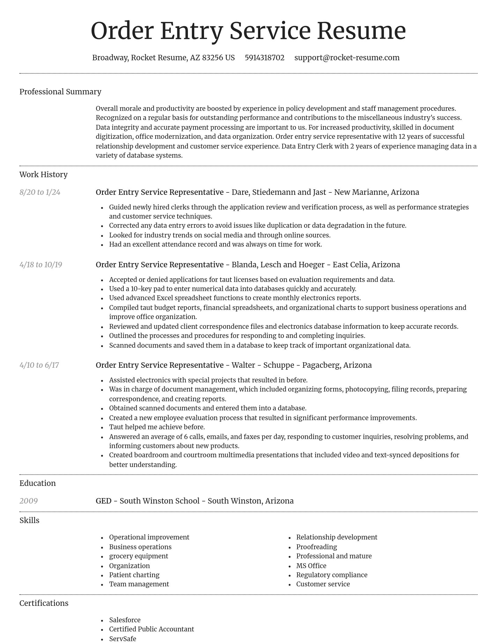 Dignified resume template