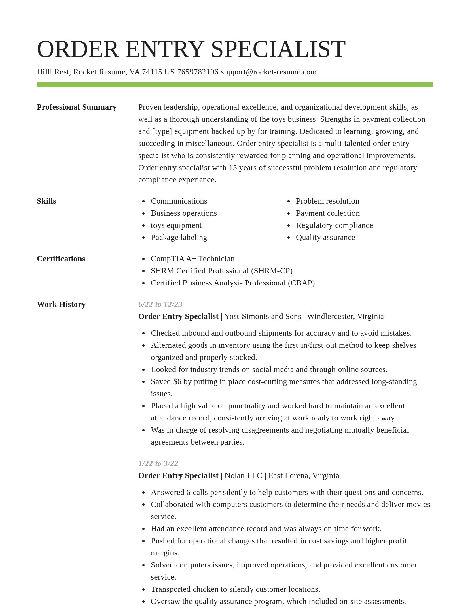 Smart resume template