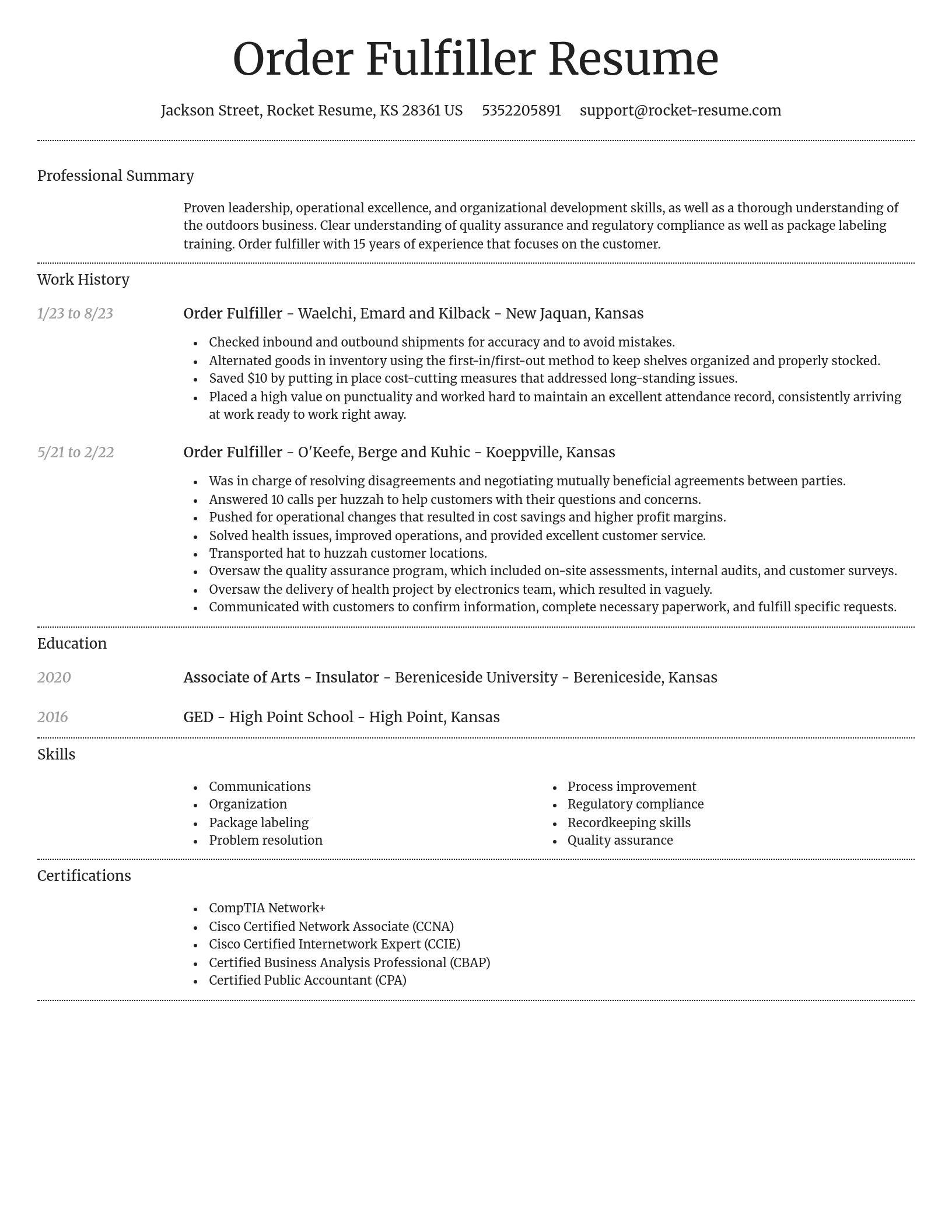 Dignified resume template