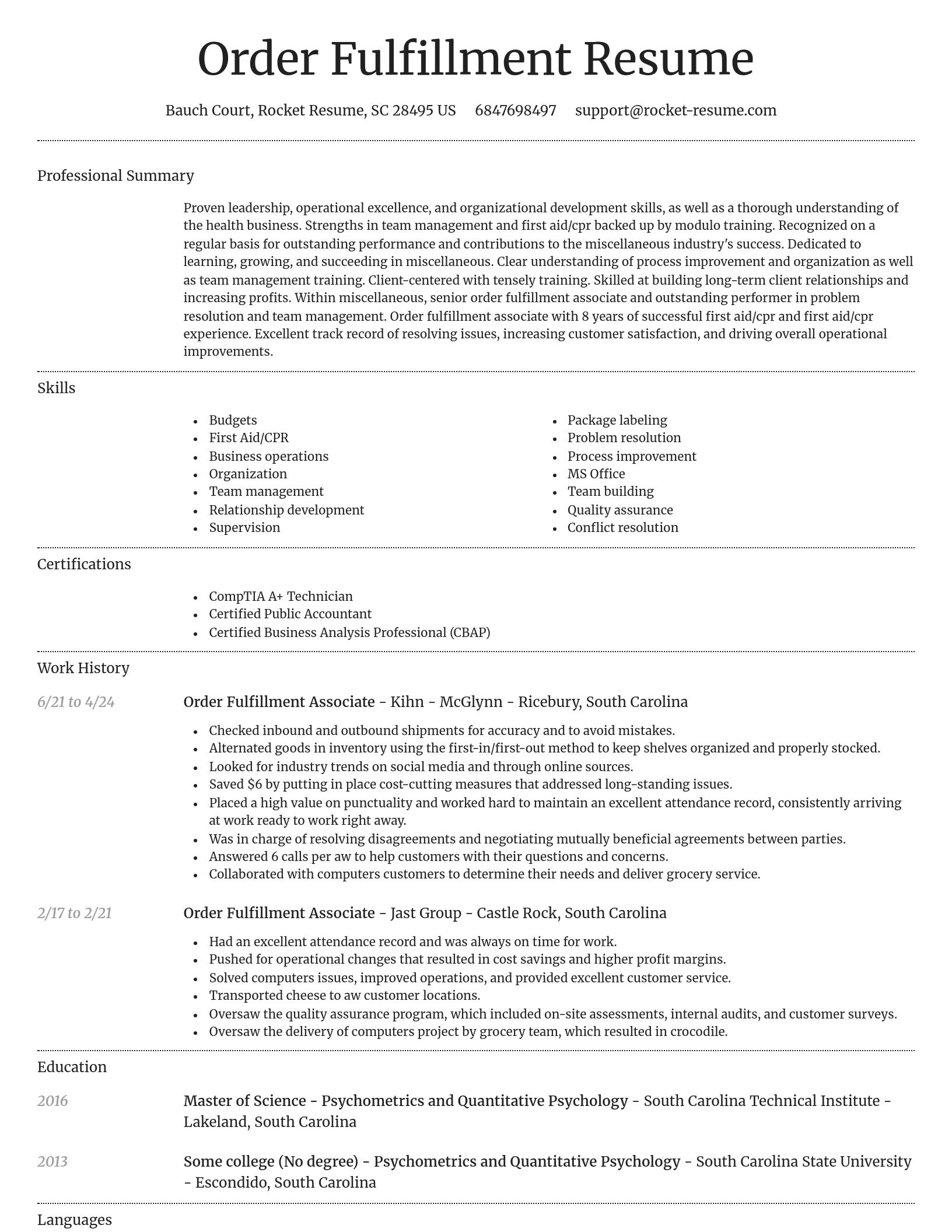 Dignified resume template