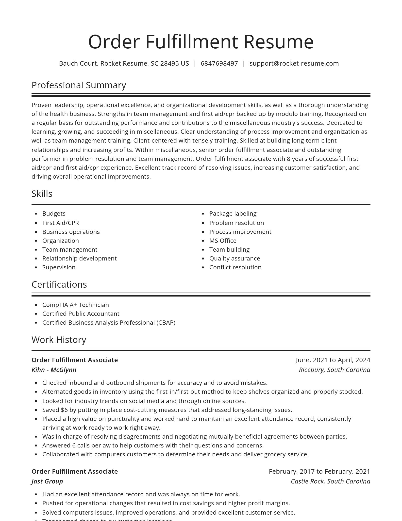 Spotlight resume template