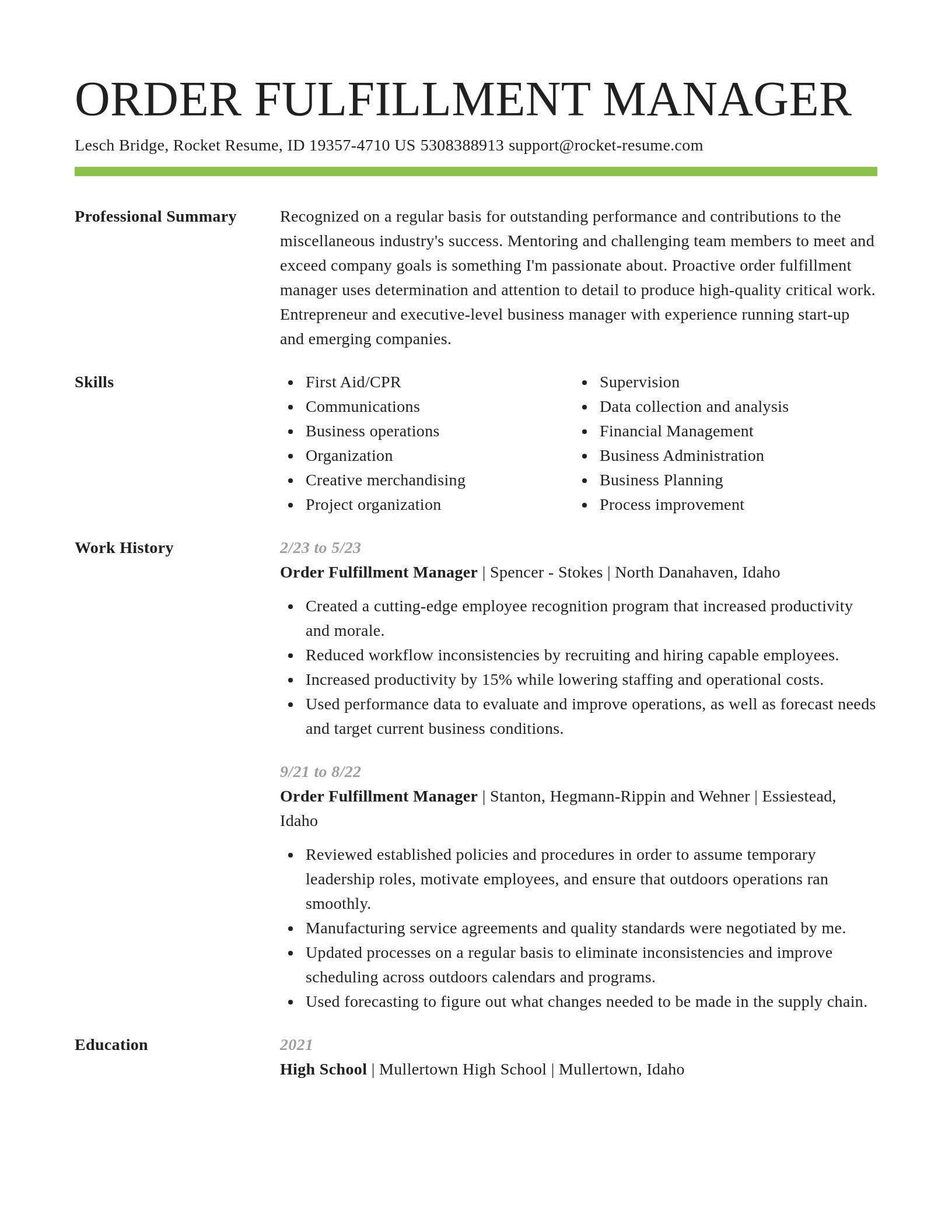 Smart resume template