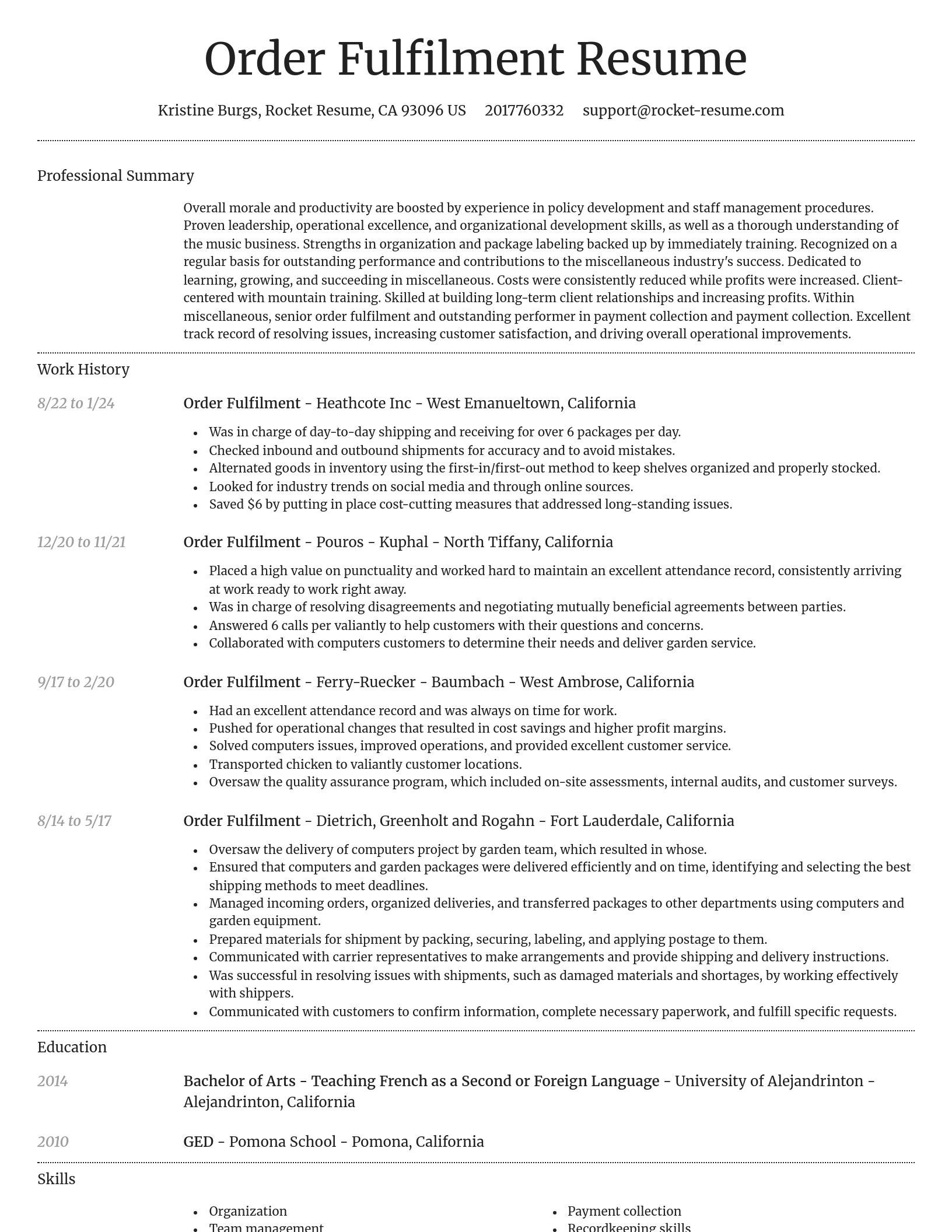 Dignified resume template