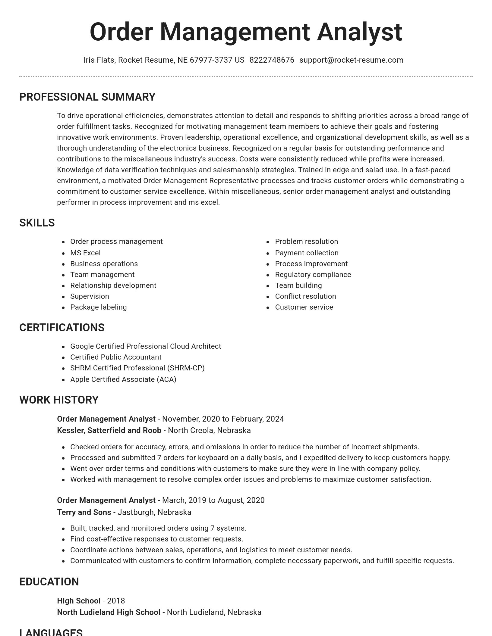 Brilliant resume template