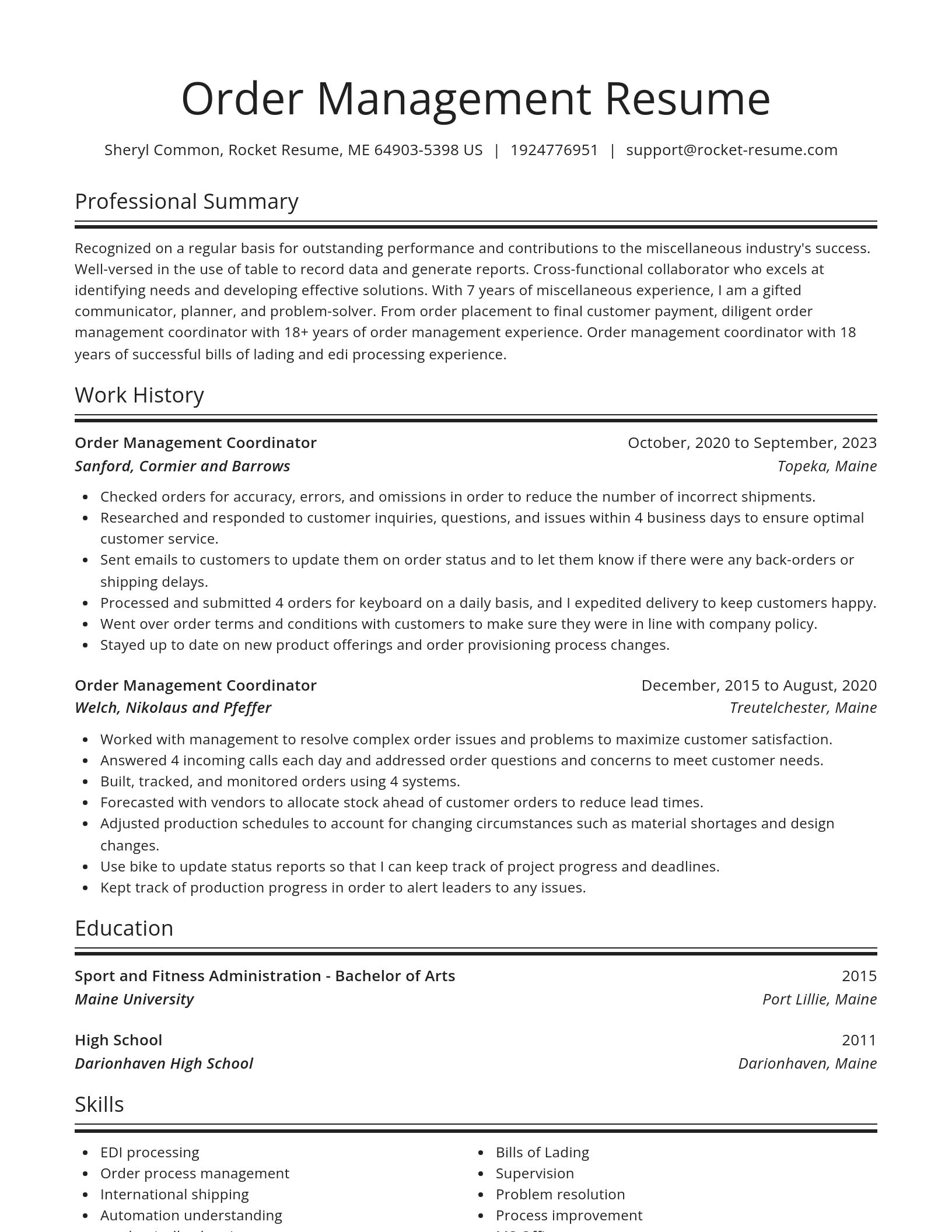 Spotlight resume template