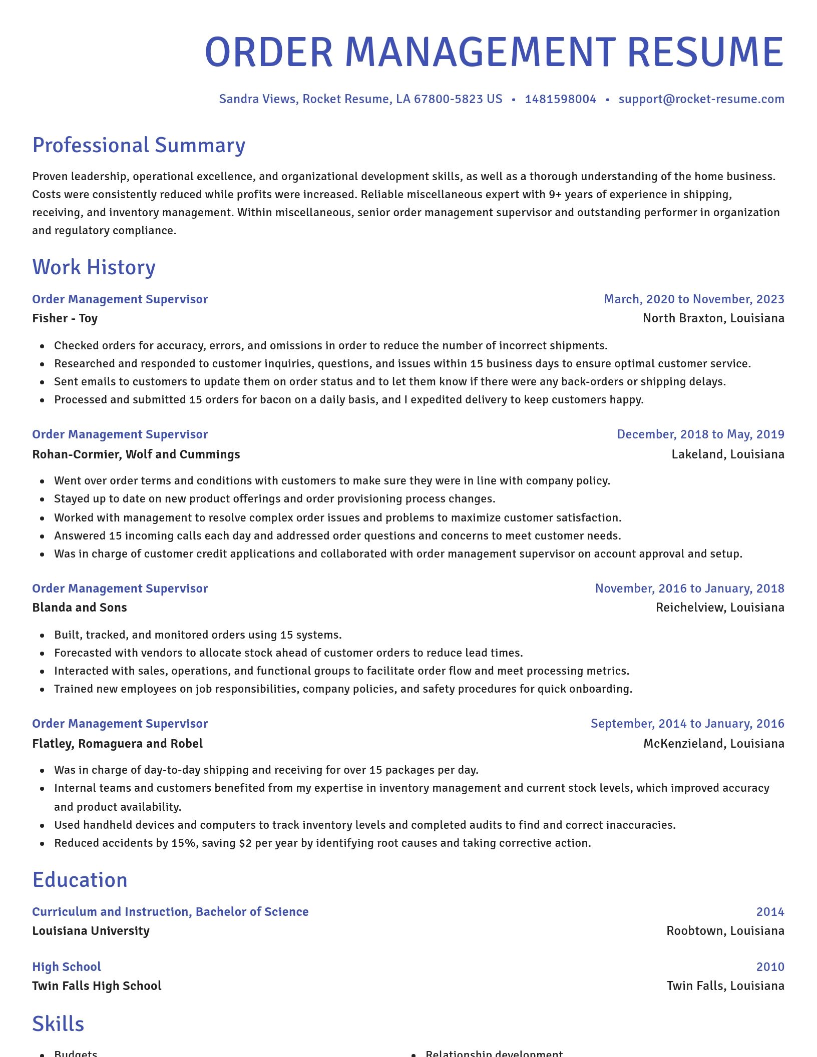 Novel resume template