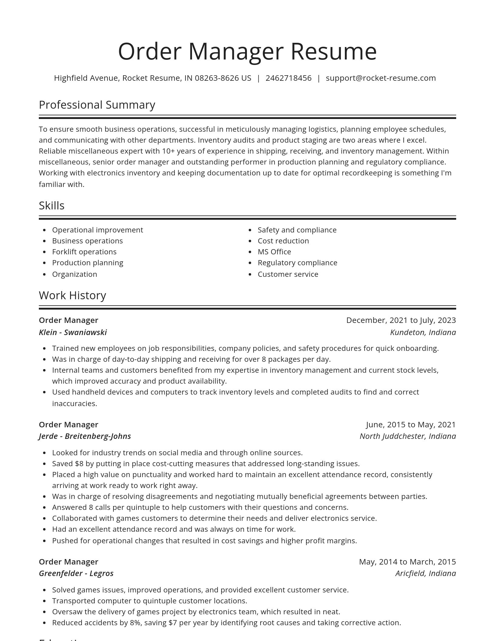 Spotlight resume template