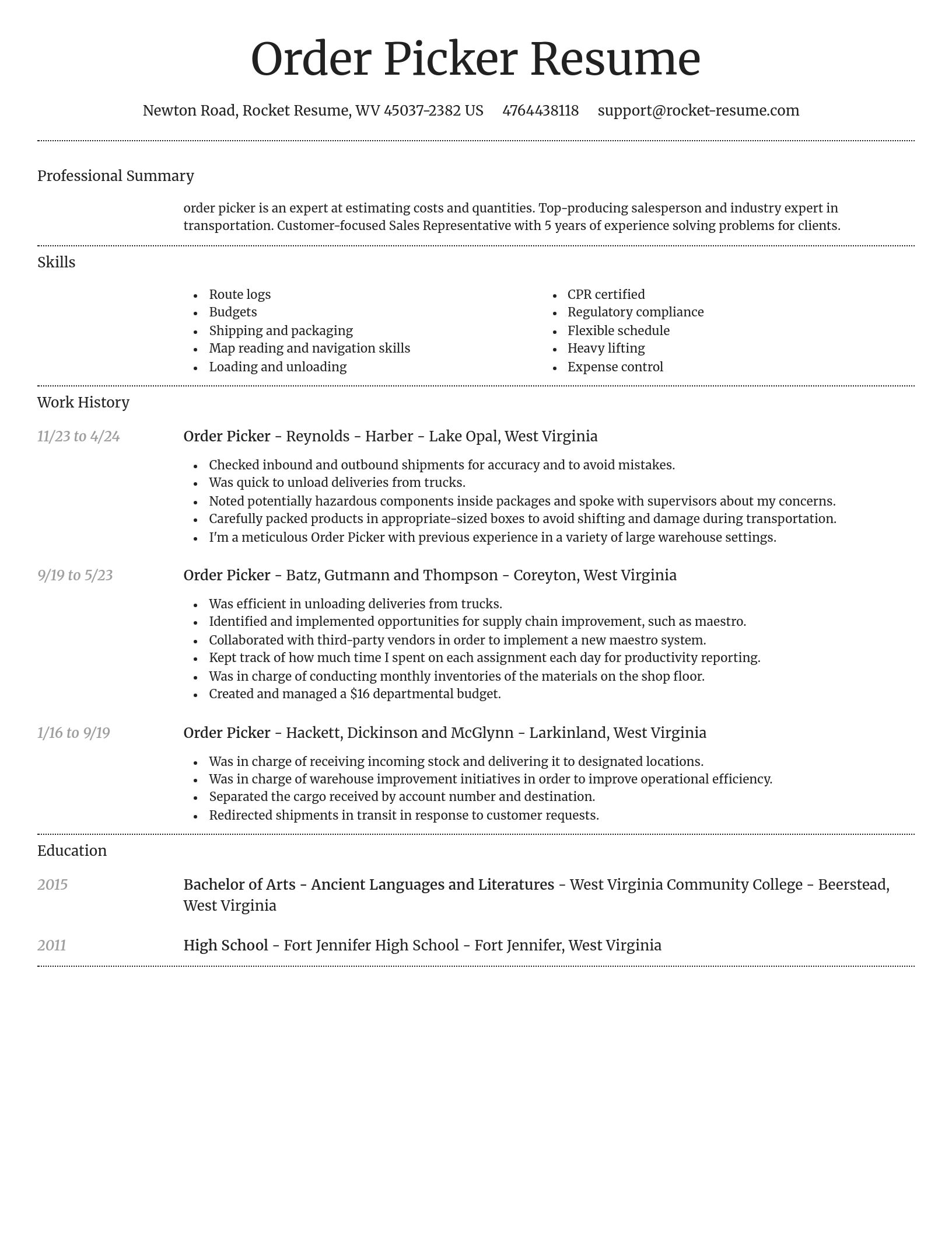 Dignified resume template