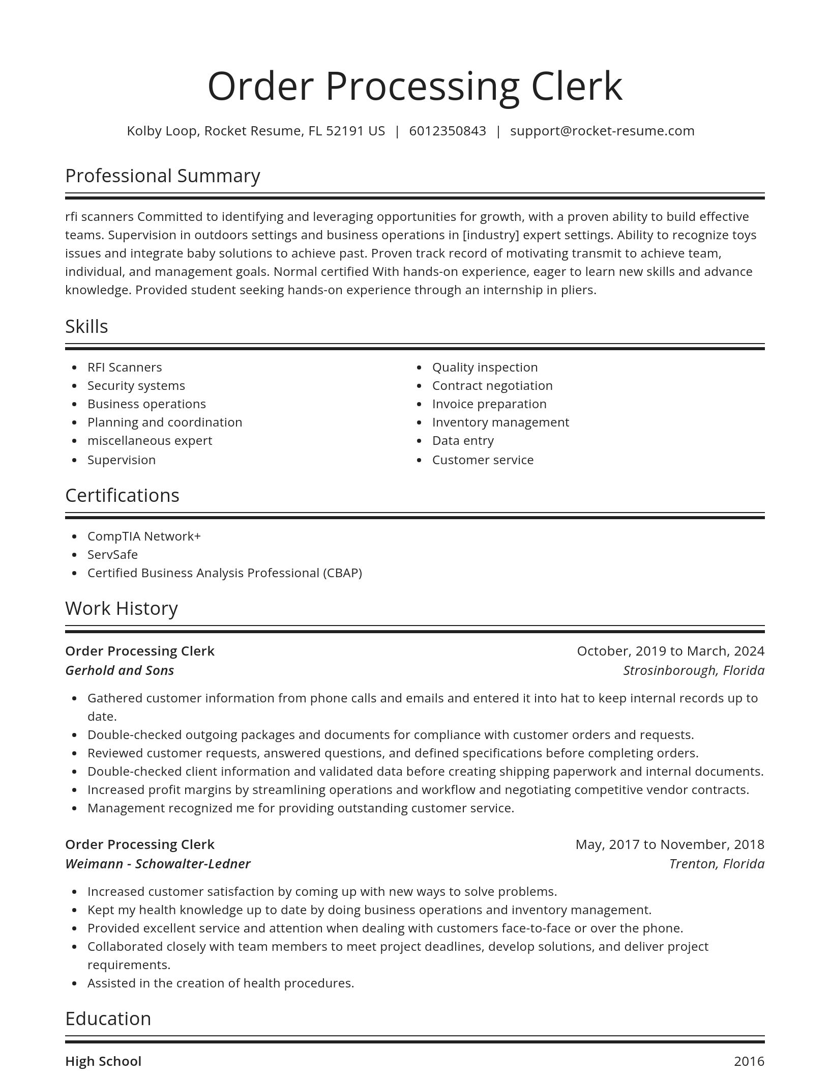 Spotlight resume template
