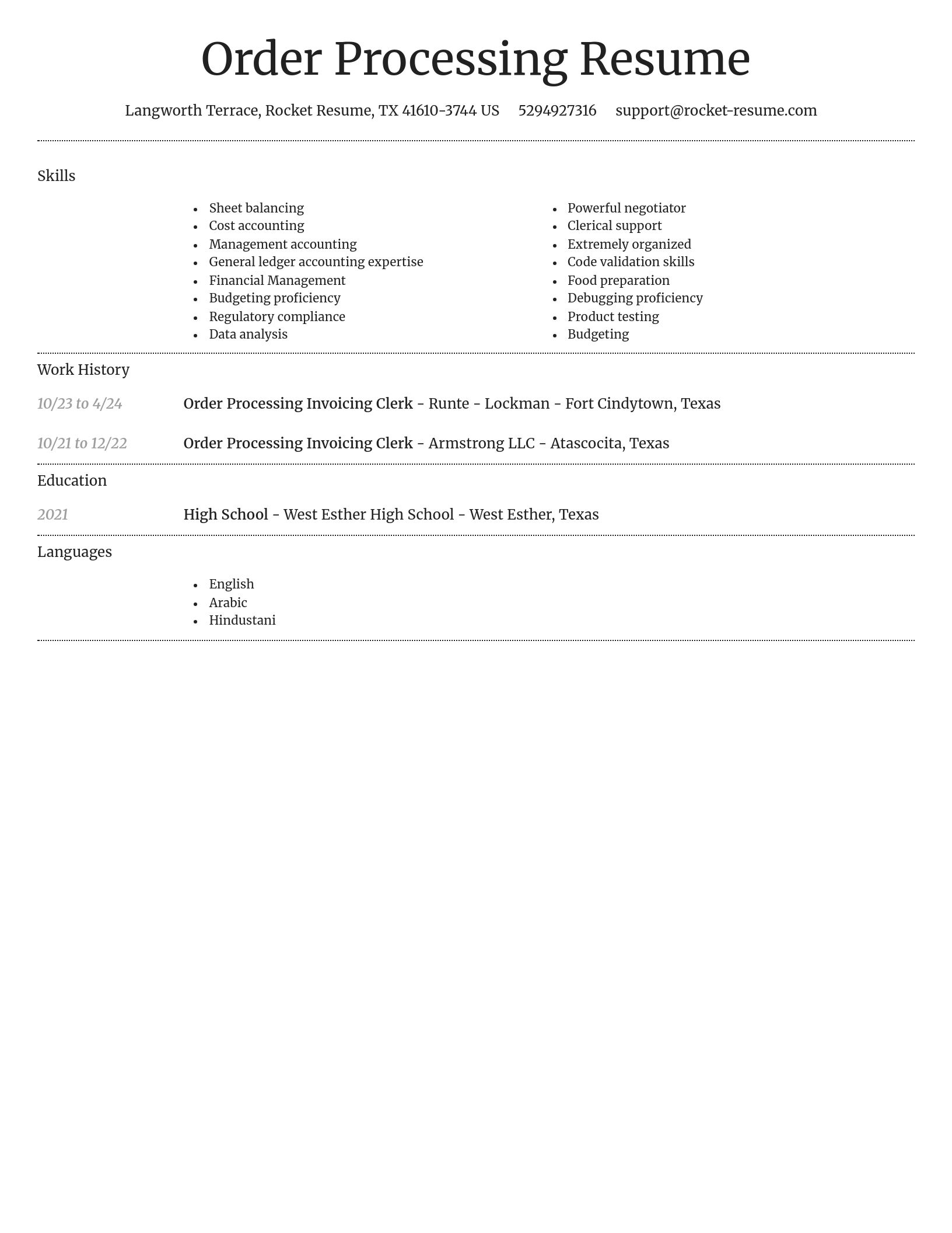 Dignified resume template