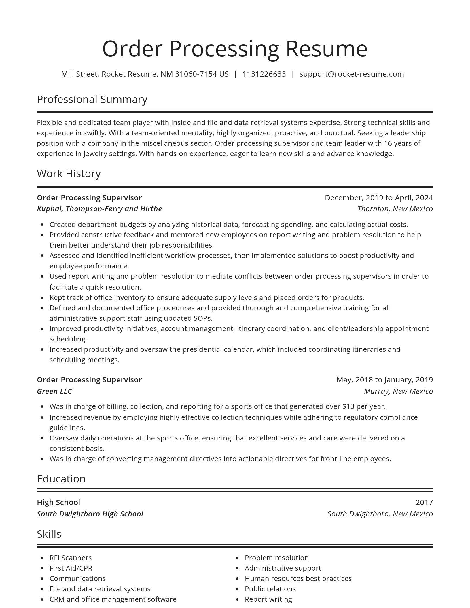Spotlight resume template