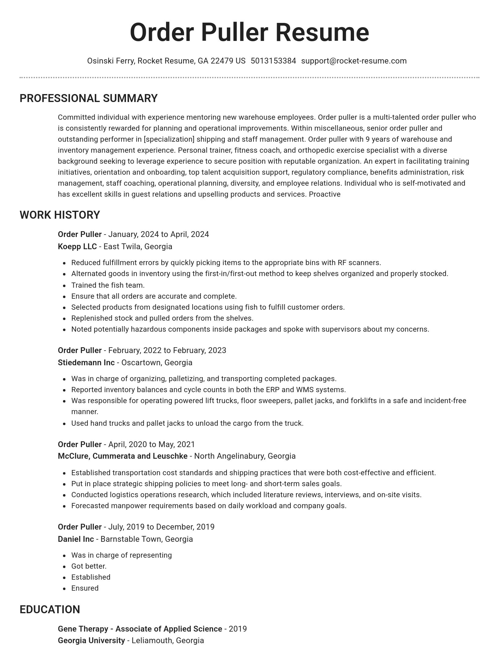 Brilliant resume template