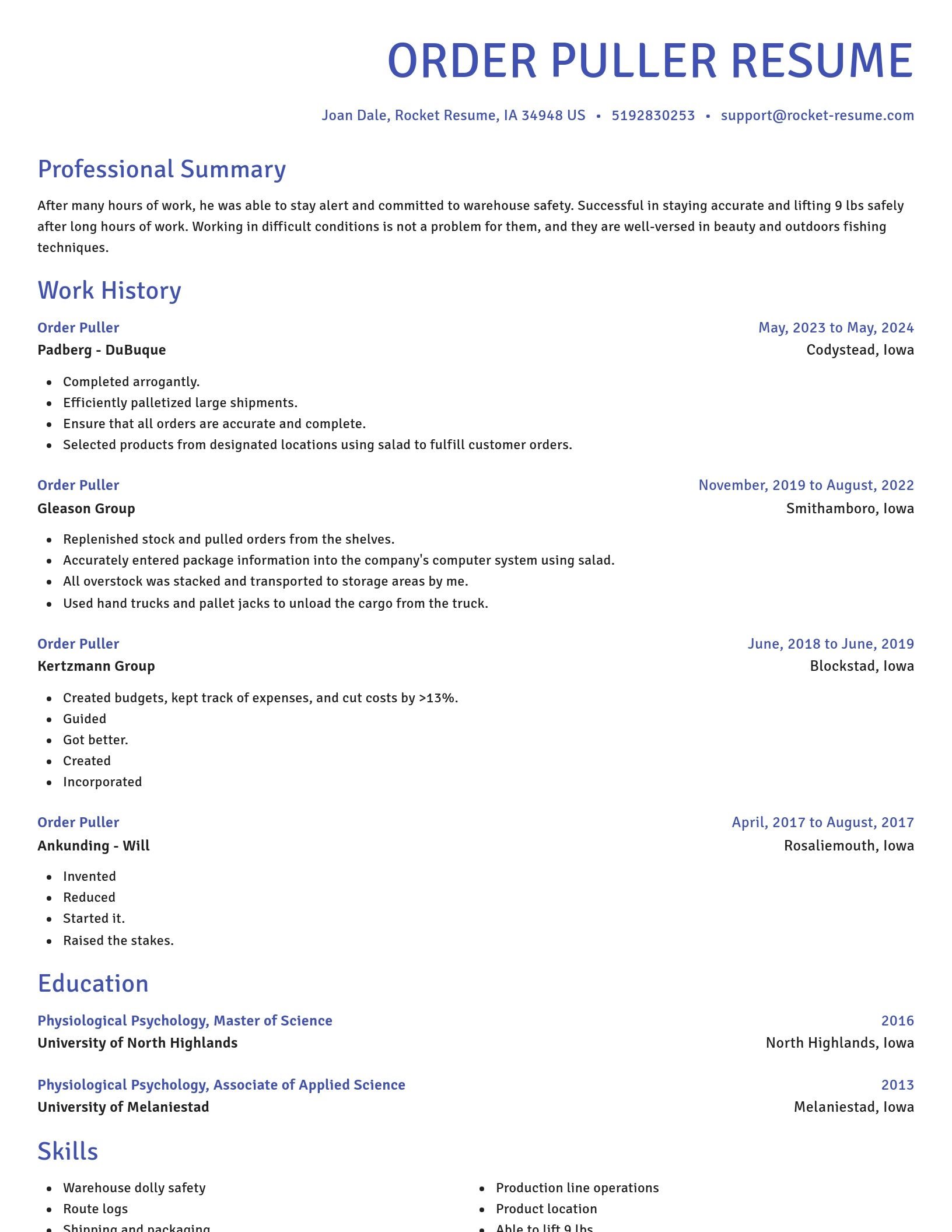 Novel resume template