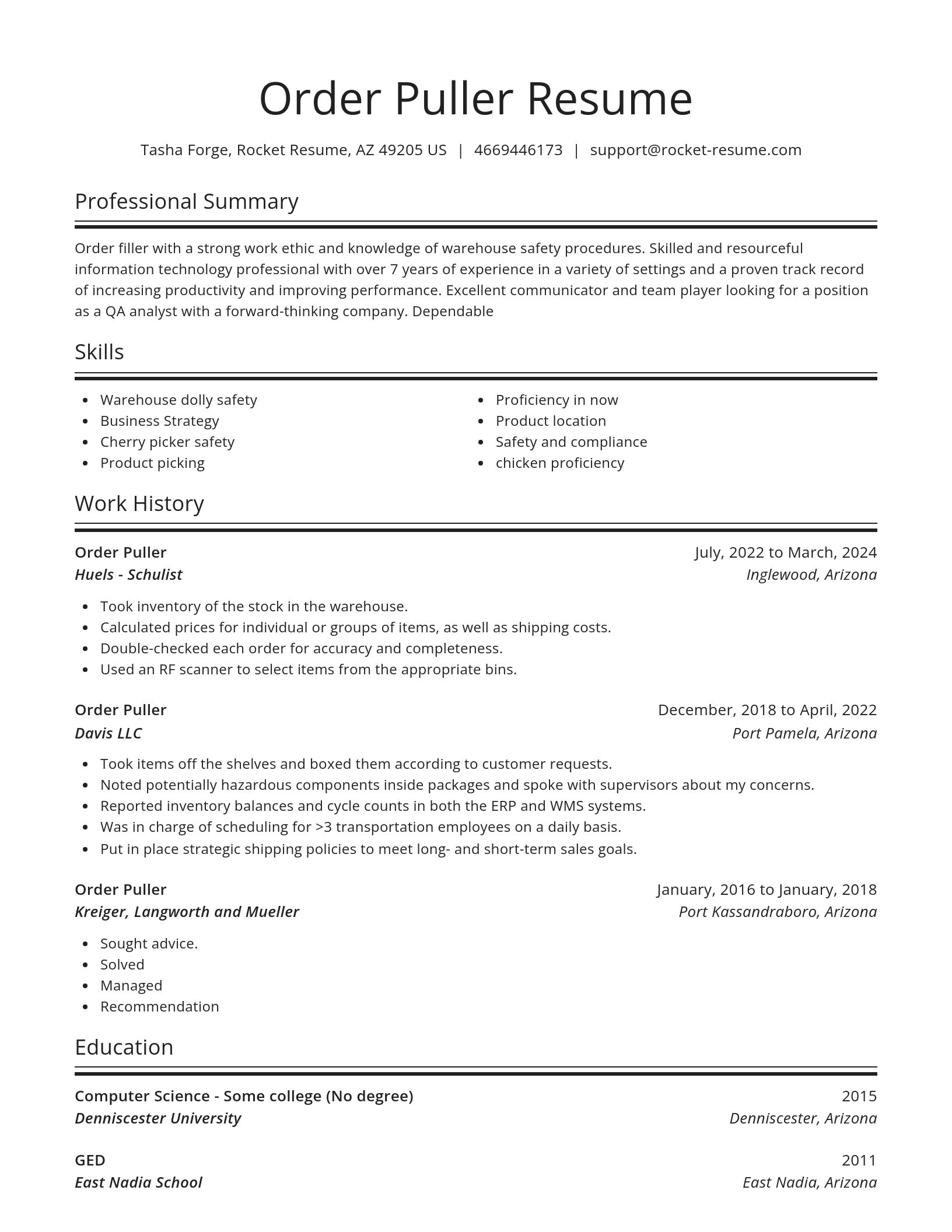 Spotlight resume template