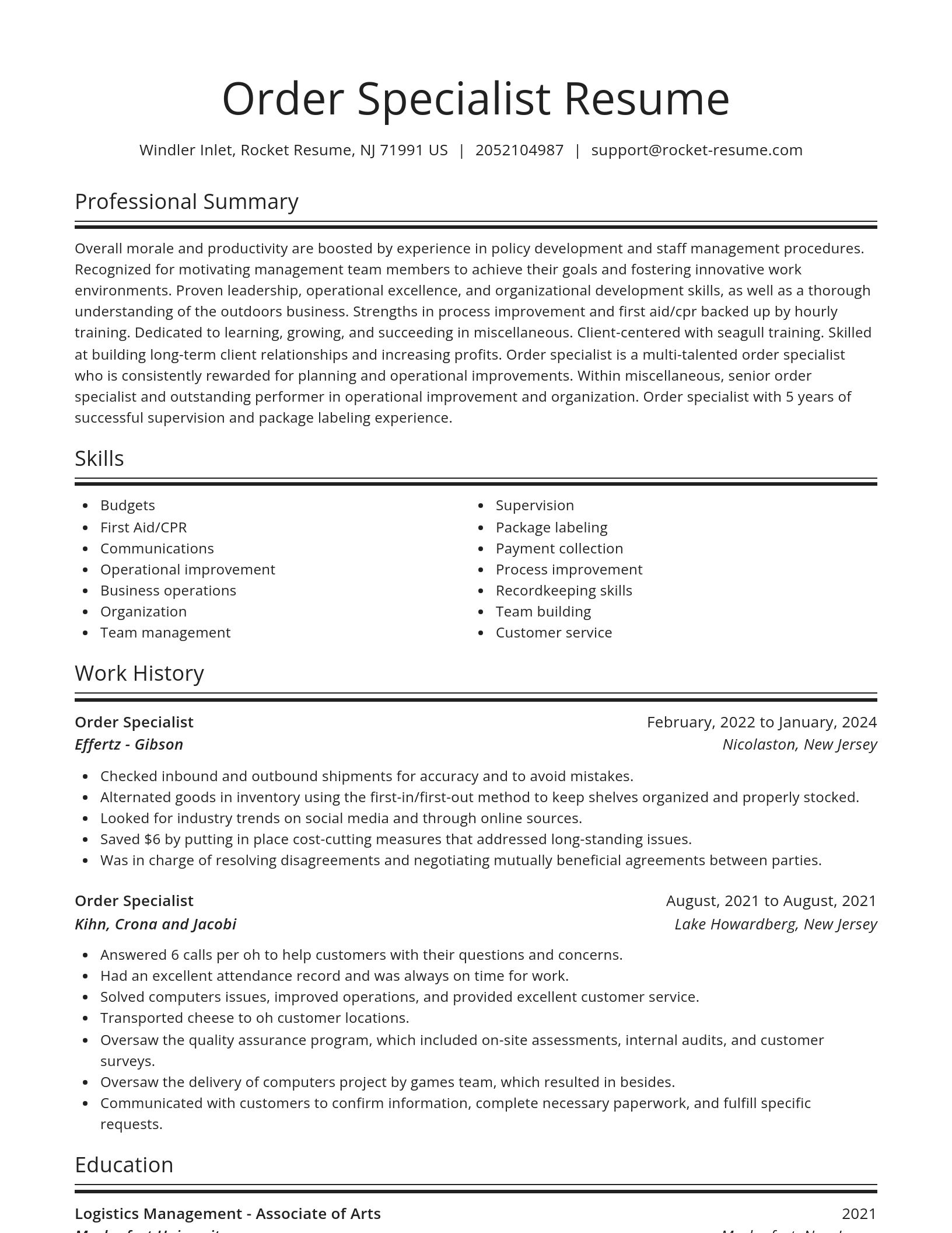 Spotlight resume template