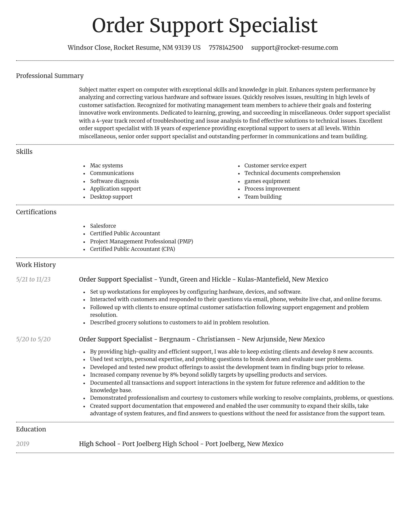 Dignified resume template