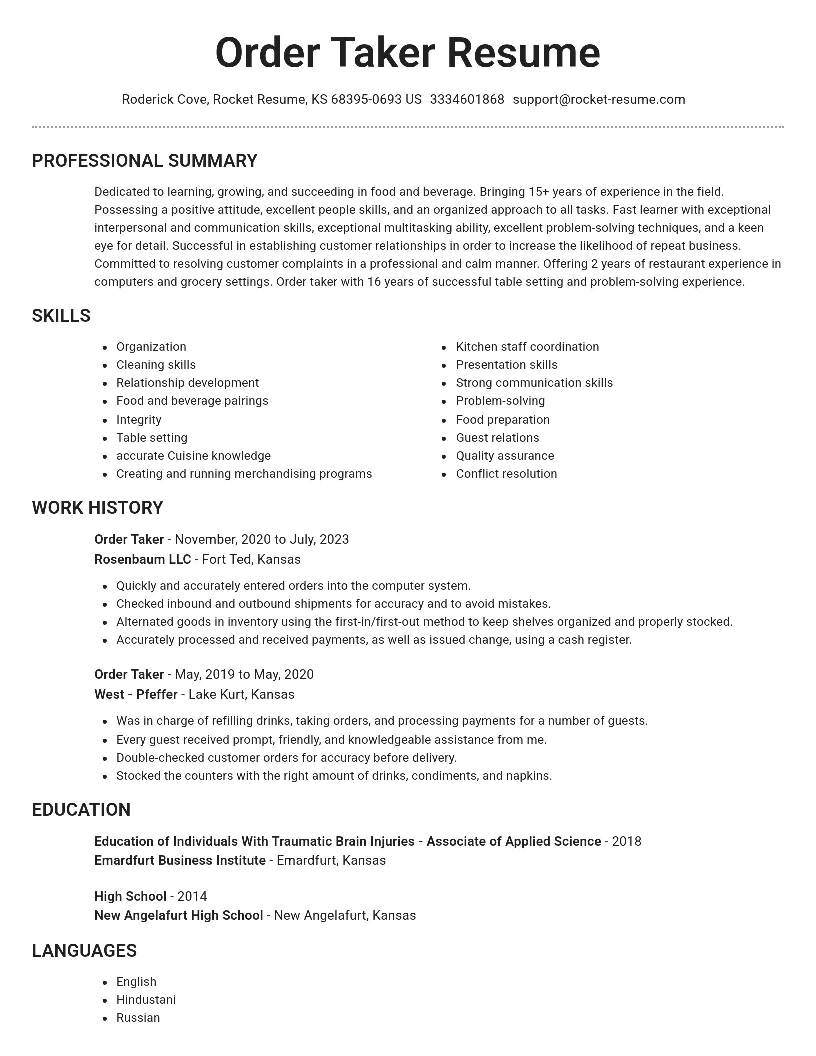 Brilliant resume template