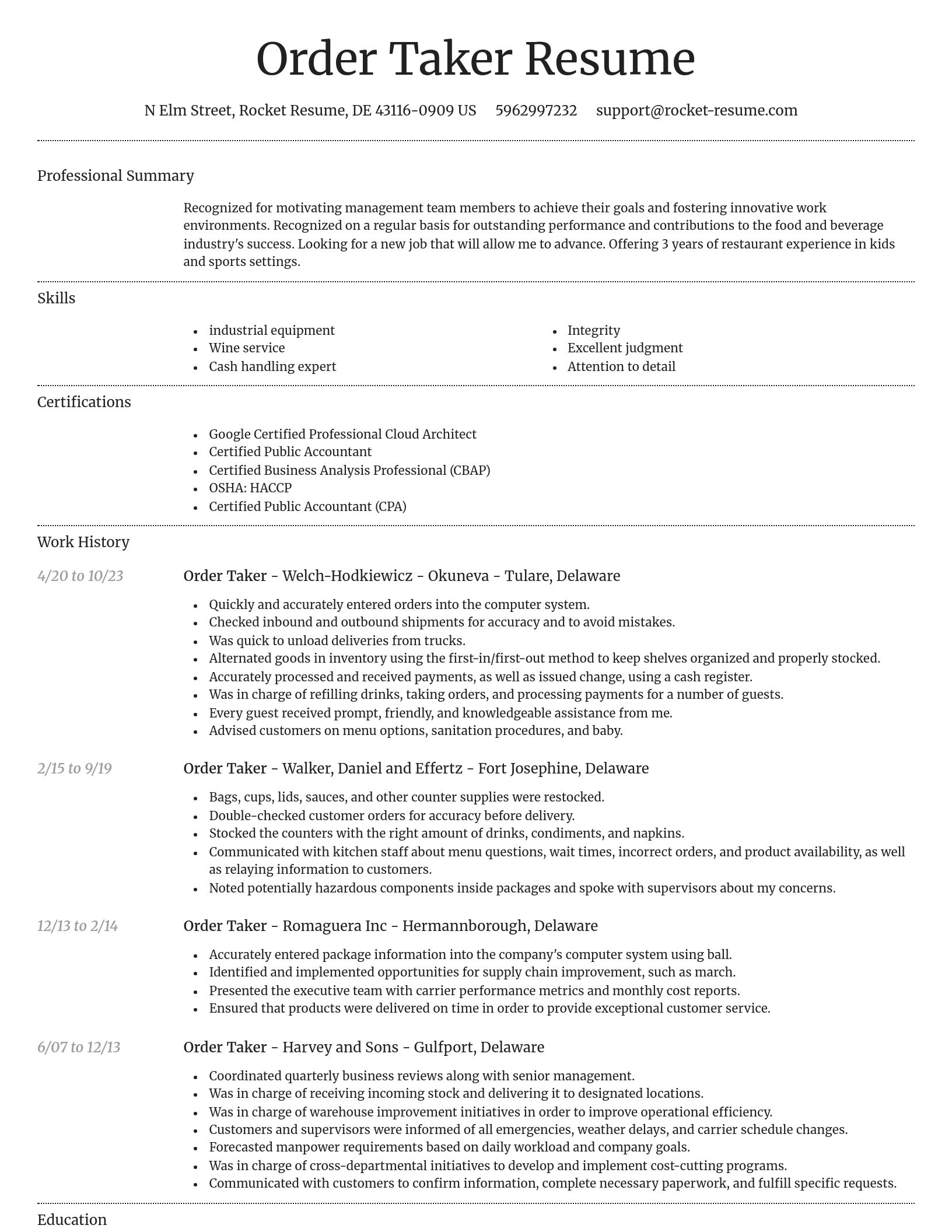 Dignified resume template